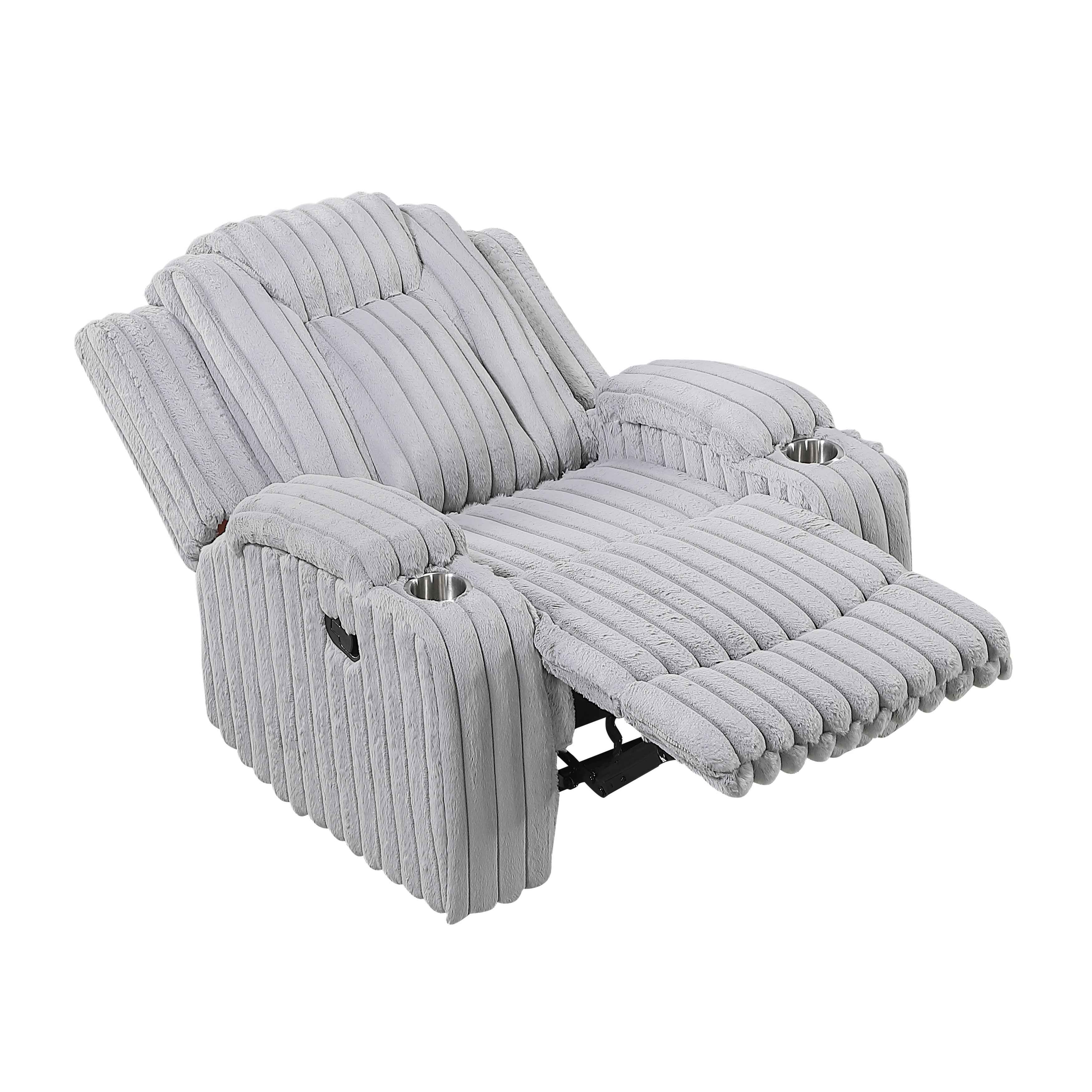 Phyllis Light Gray Reclining Chair - Image 8