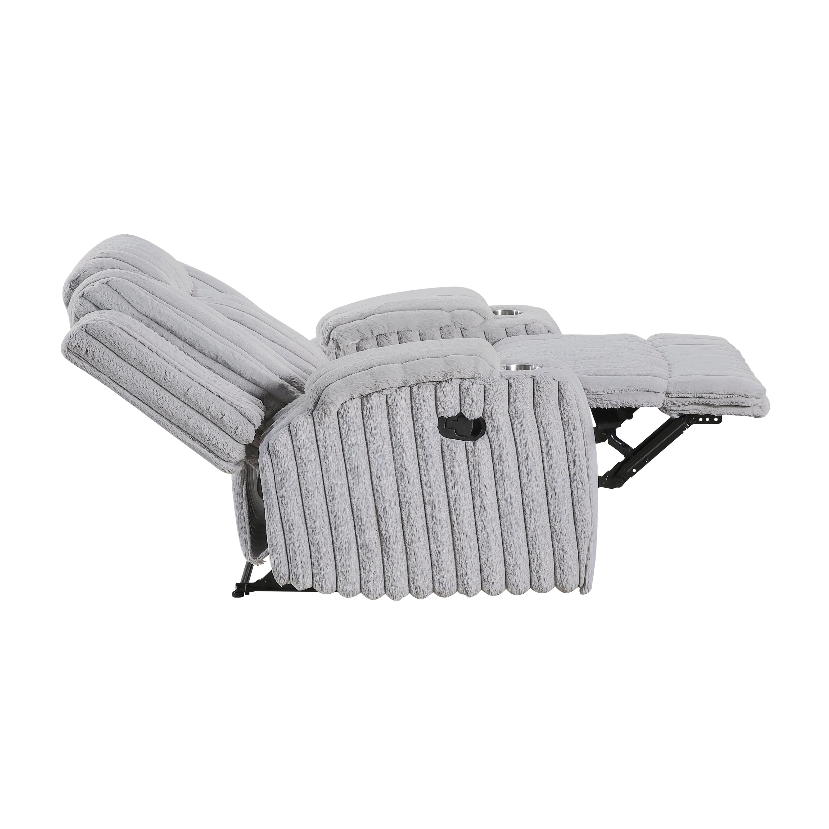 Phyllis Light Gray Reclining Chair with Cup Holders - Image 10