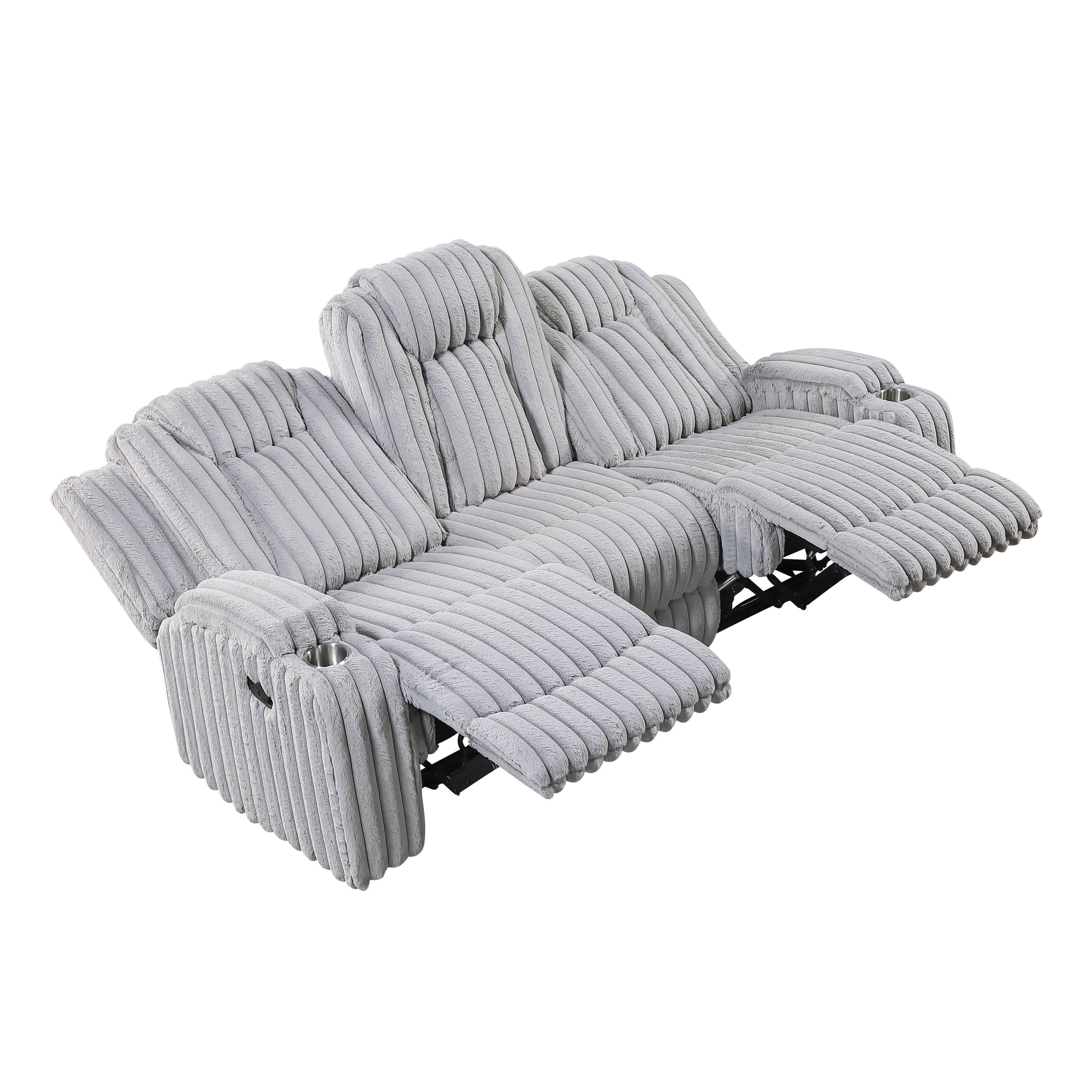 Phyllis Light Gray Reclining Living Room Set - Image 5