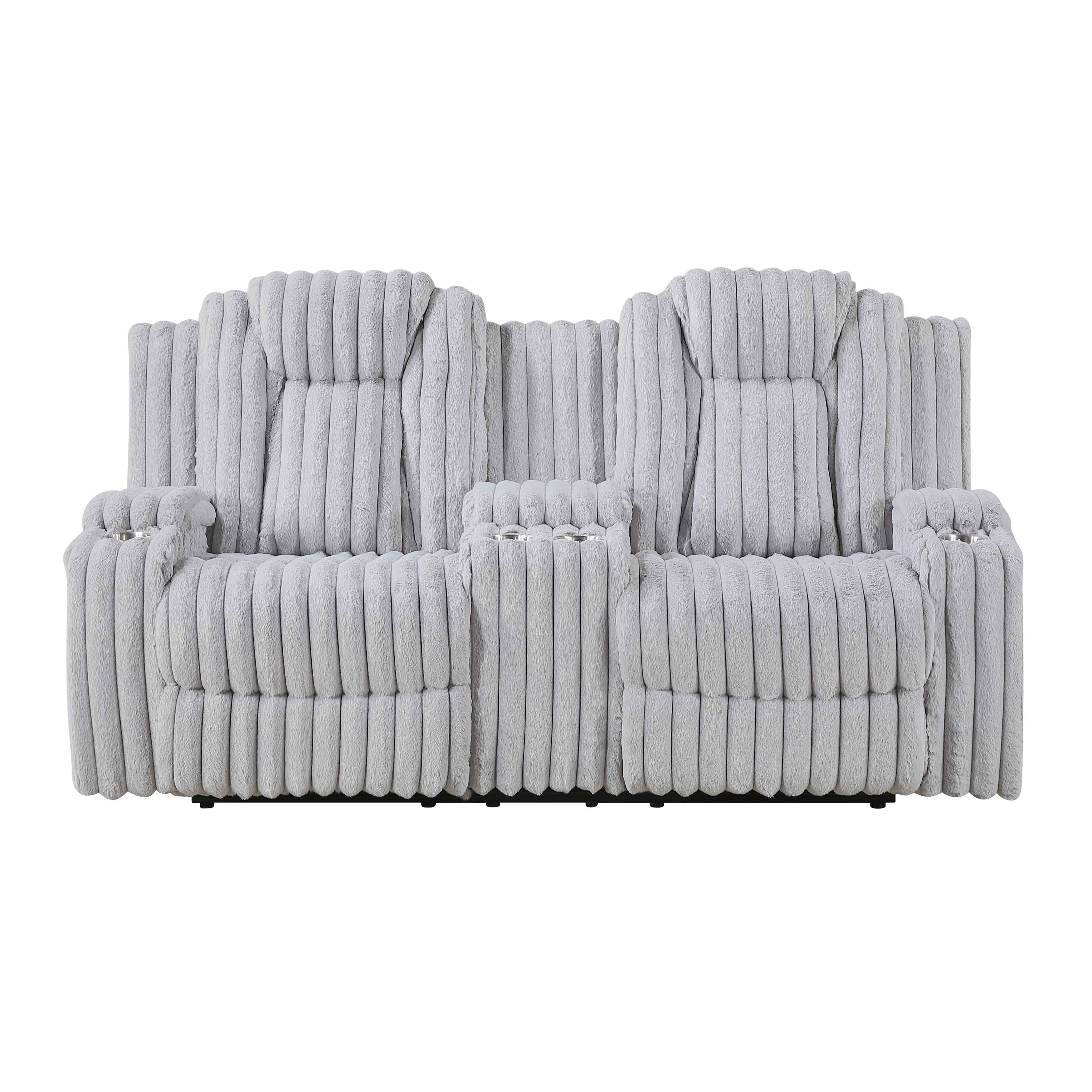 Phyllis Light Gray Reclining Living Room Set - Image 6