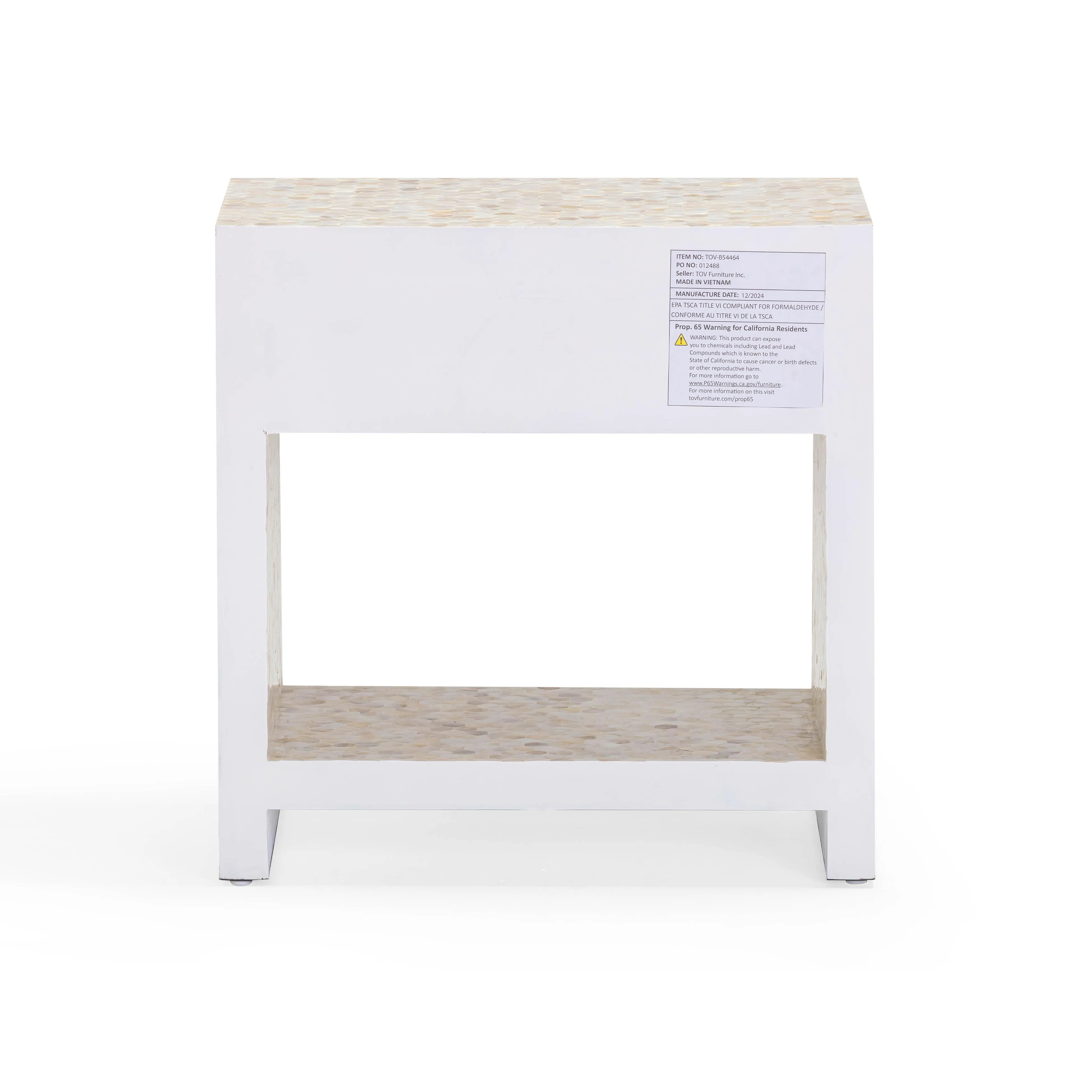 Piara Natural Mother of Pearl Inlaid Nightstand - Image 5