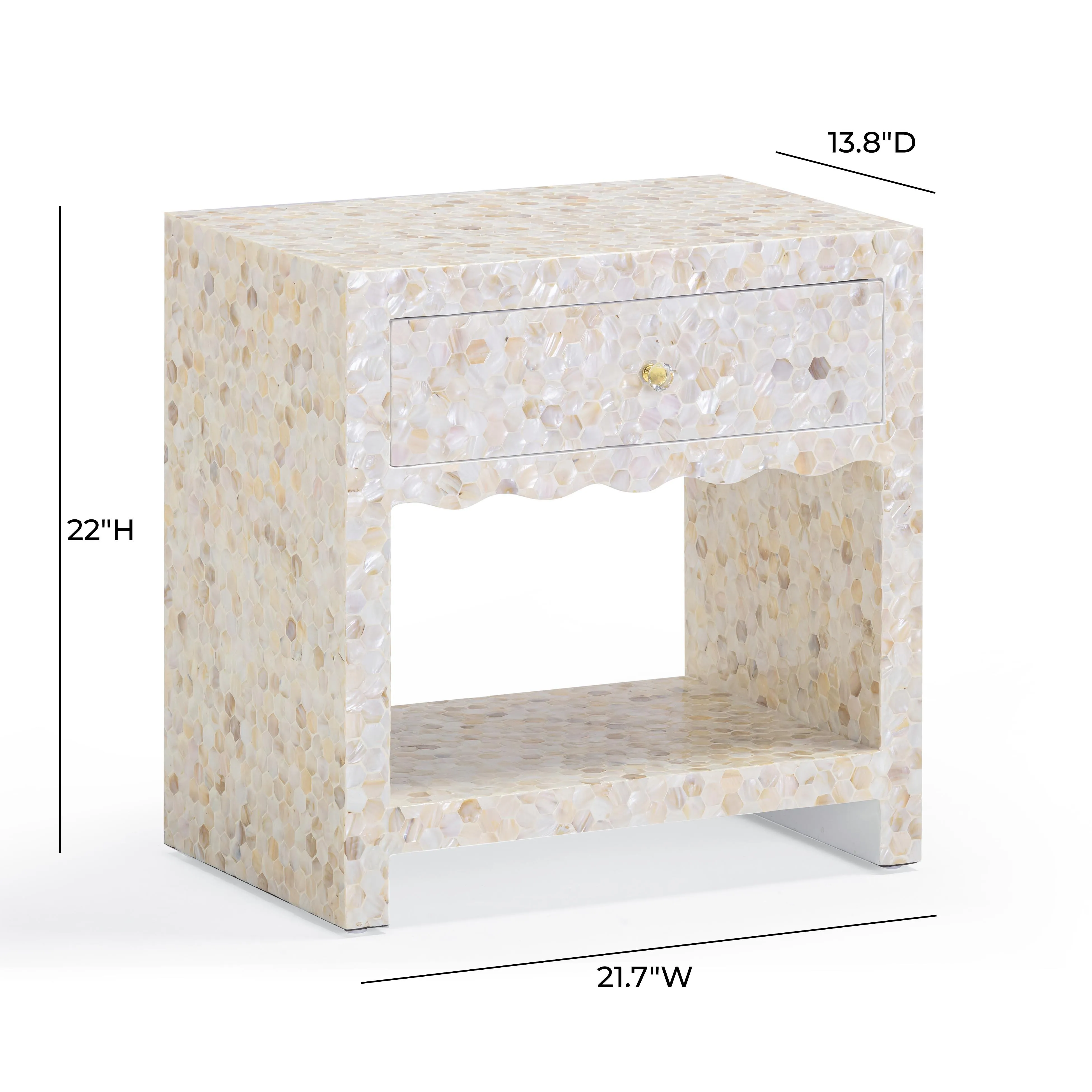 Piara Natural Mother of Pearl Inlaid Nightstand - Image 7