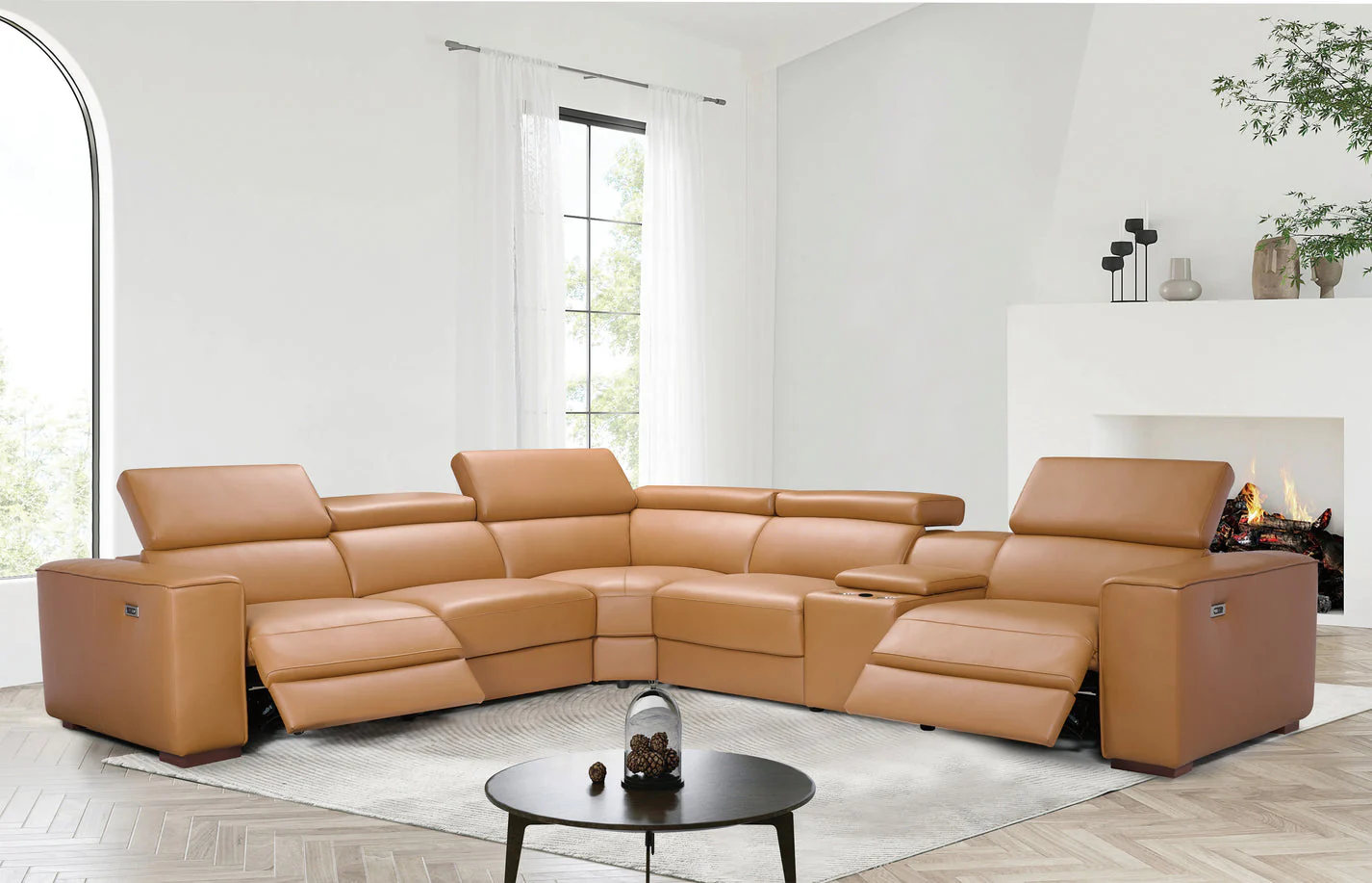 Picasso II Caramel 6-Piece 2 Power Reclining Sectional