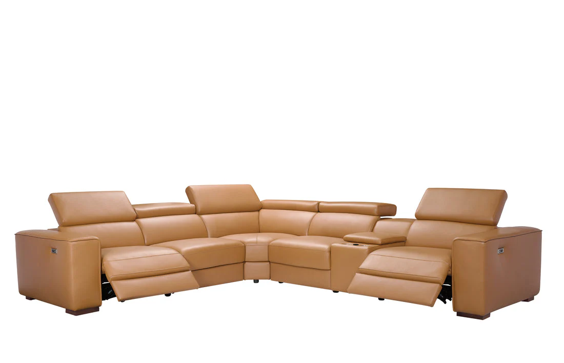 Picasso II Caramel 6-Piece 2 Power Reclining Sectional - Image 2