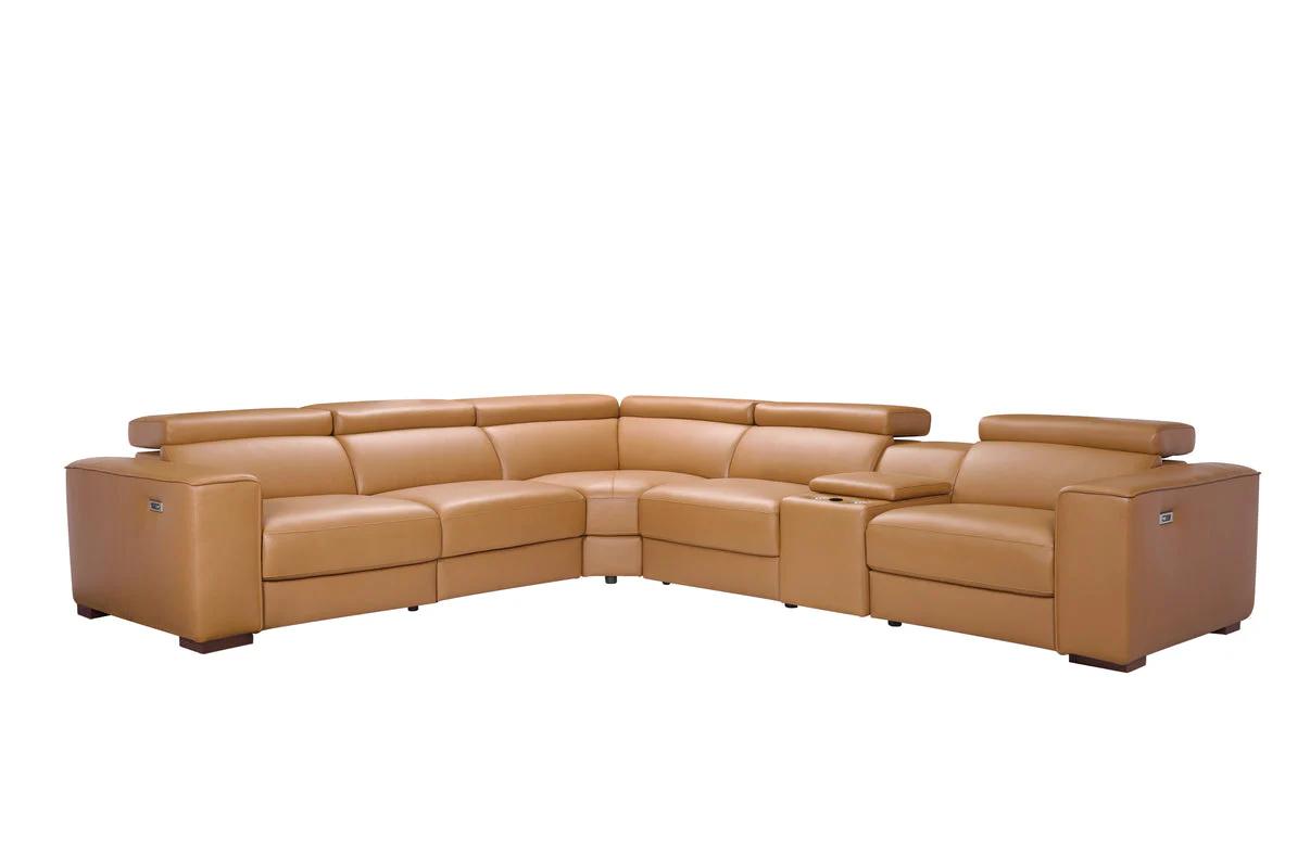 Picasso II Caramel 6-Piece 2 Power Reclining Sectional - Image 5
