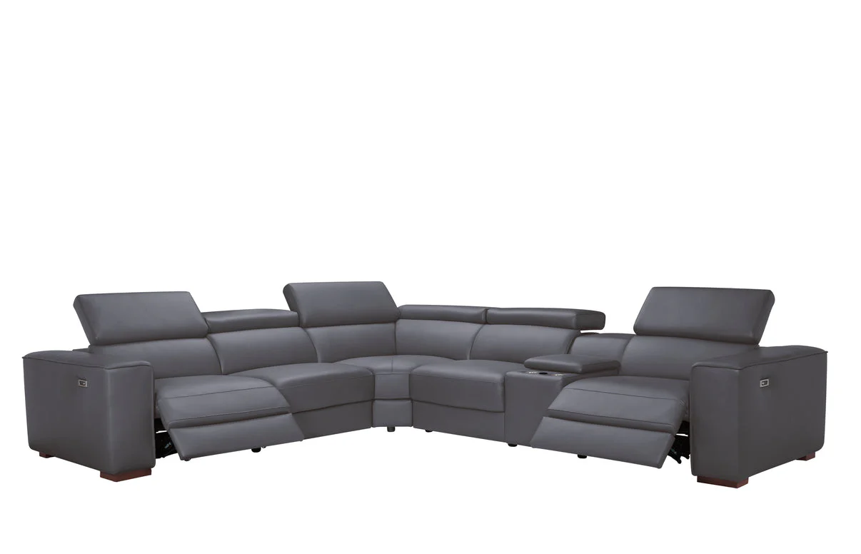Picasso II Dark Grey 6-Piece 2 Power Reclining Sectional - Image 2