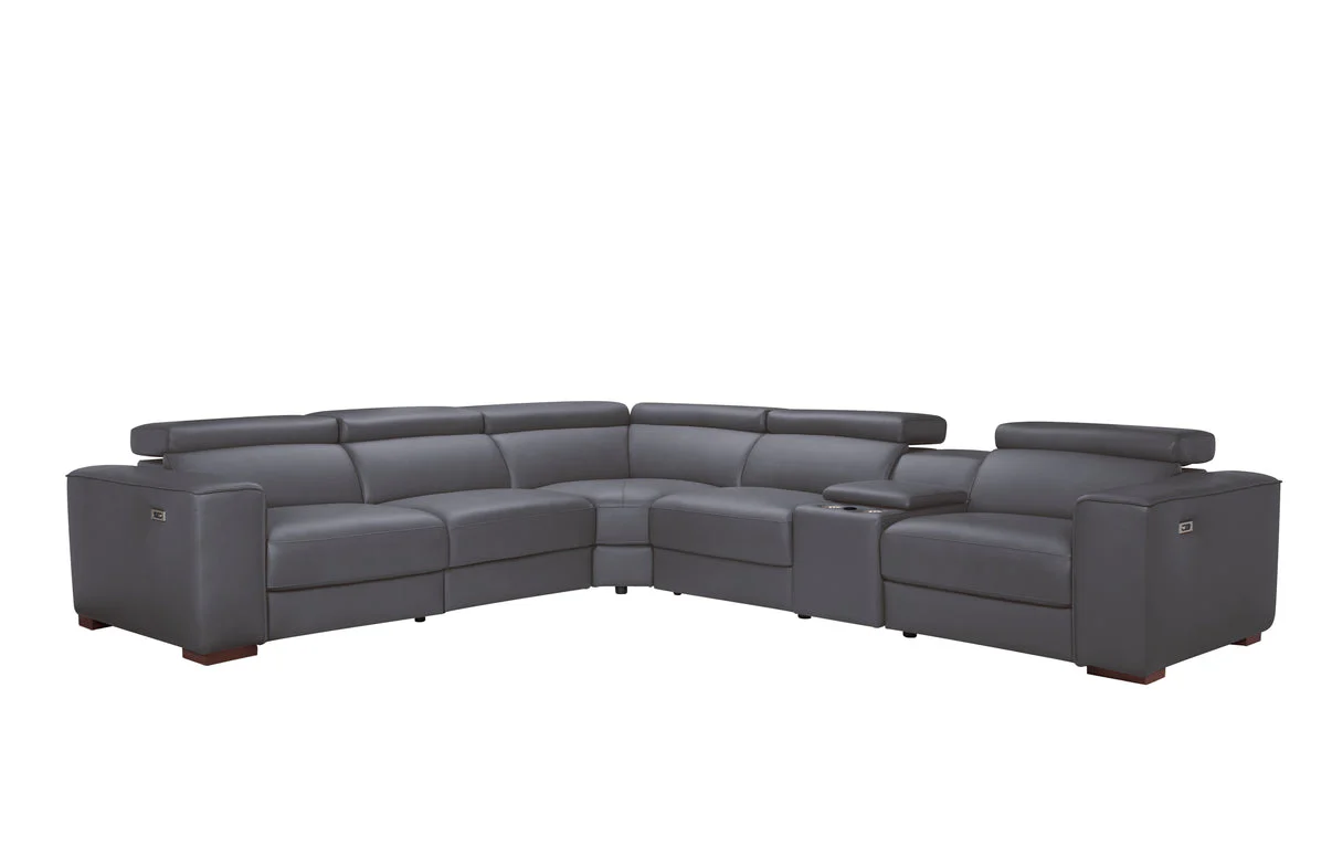 Picasso II Dark Grey 6-Piece 2 Power Reclining Sectional - Image 4