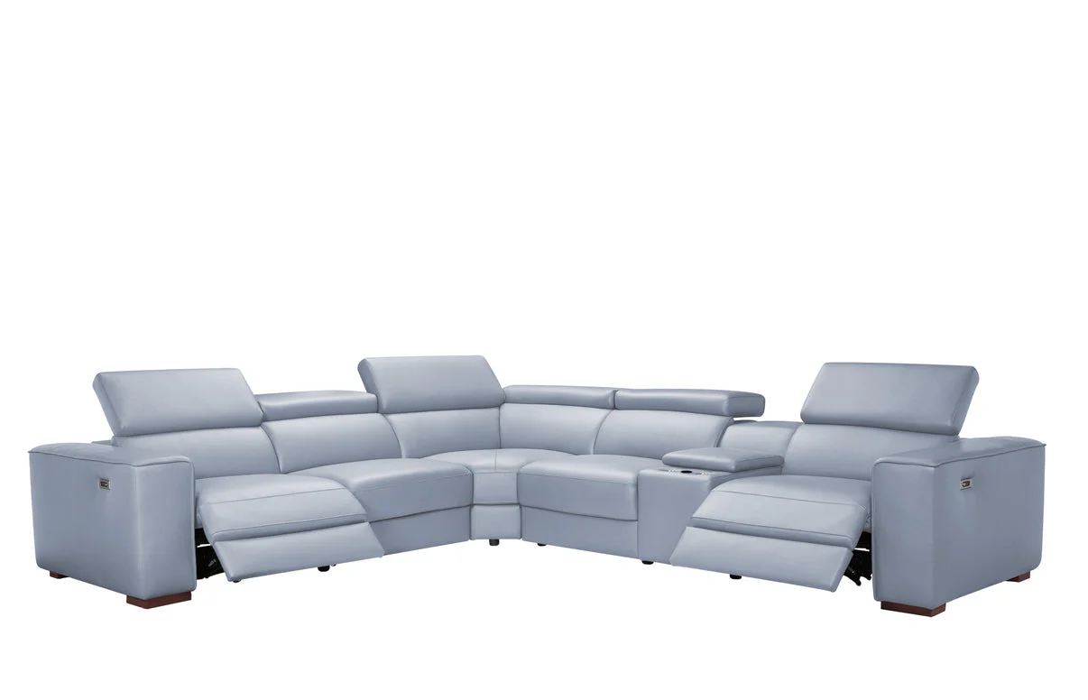 Picasso II Light Blue 7-Piece 3 Power Reclining Sectional - Image 3