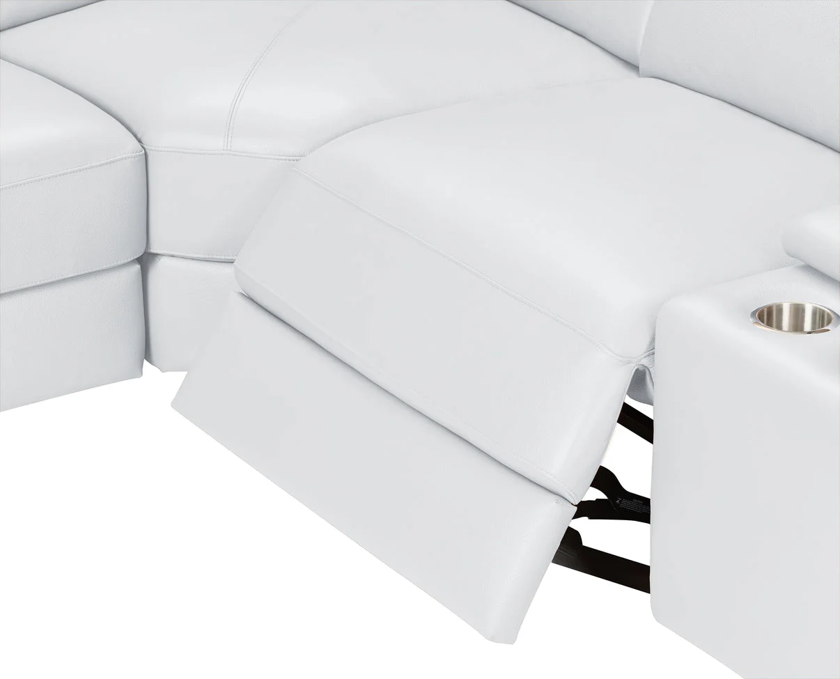 Picasso II White 6-Piece 2 Power Reclining Sectional - Image 3