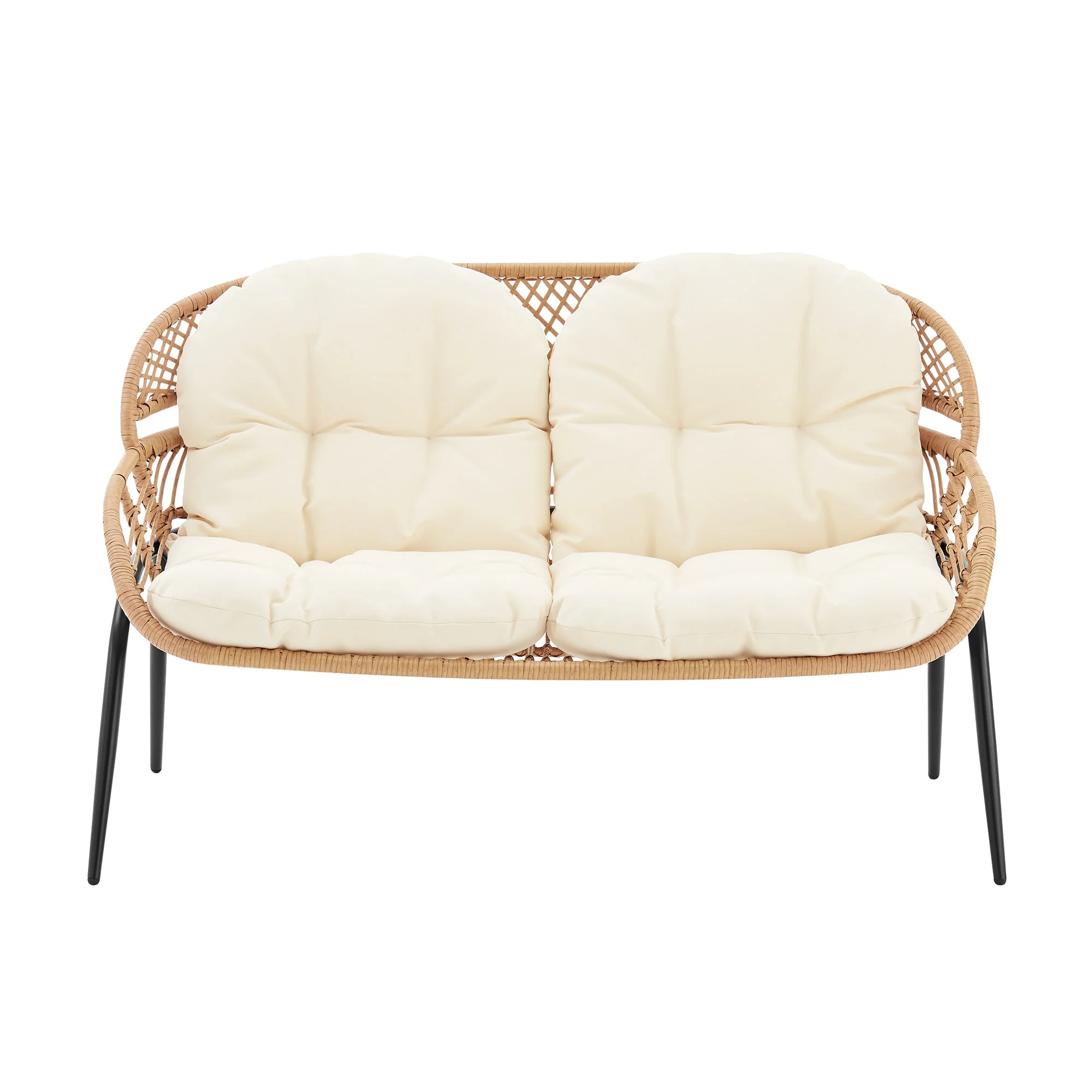 Pine 4-Piece Patio Conversation Set in Cream - Image 10