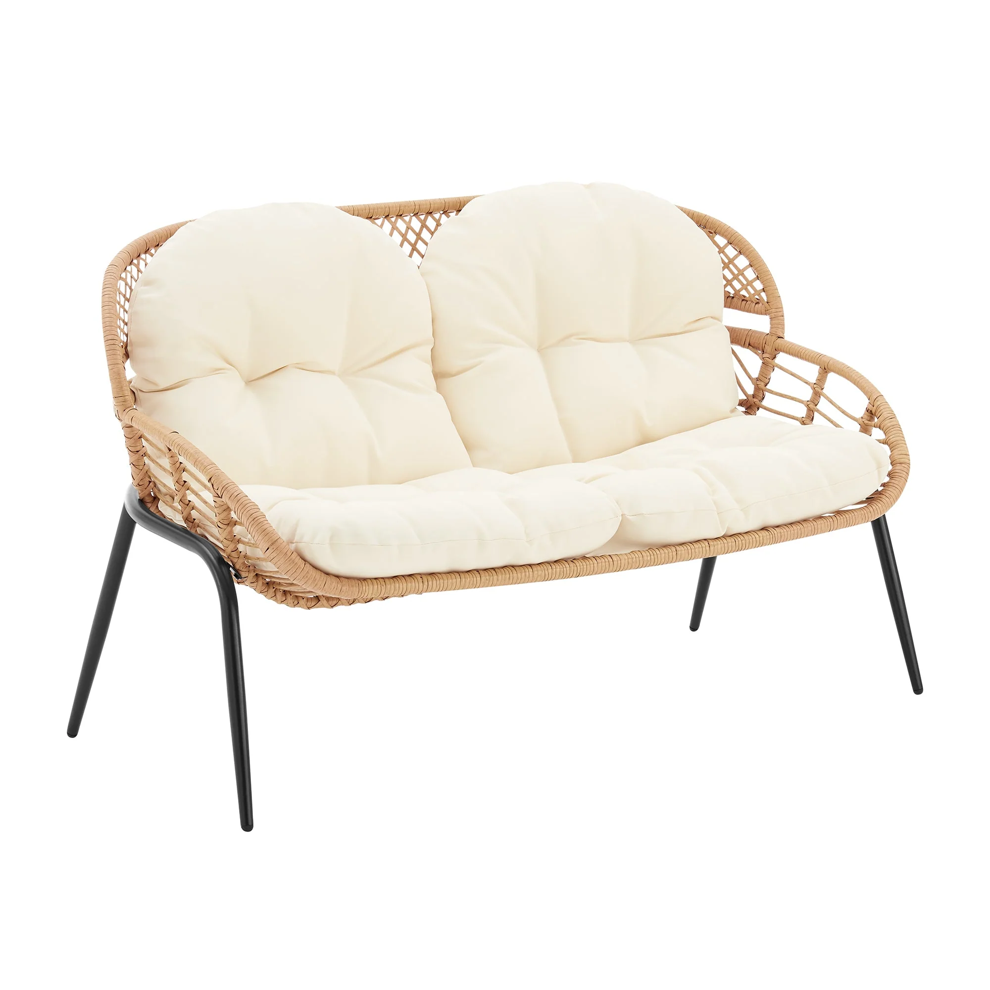 Pine 4-Piece Patio Conversation Set in Cream - Image 11