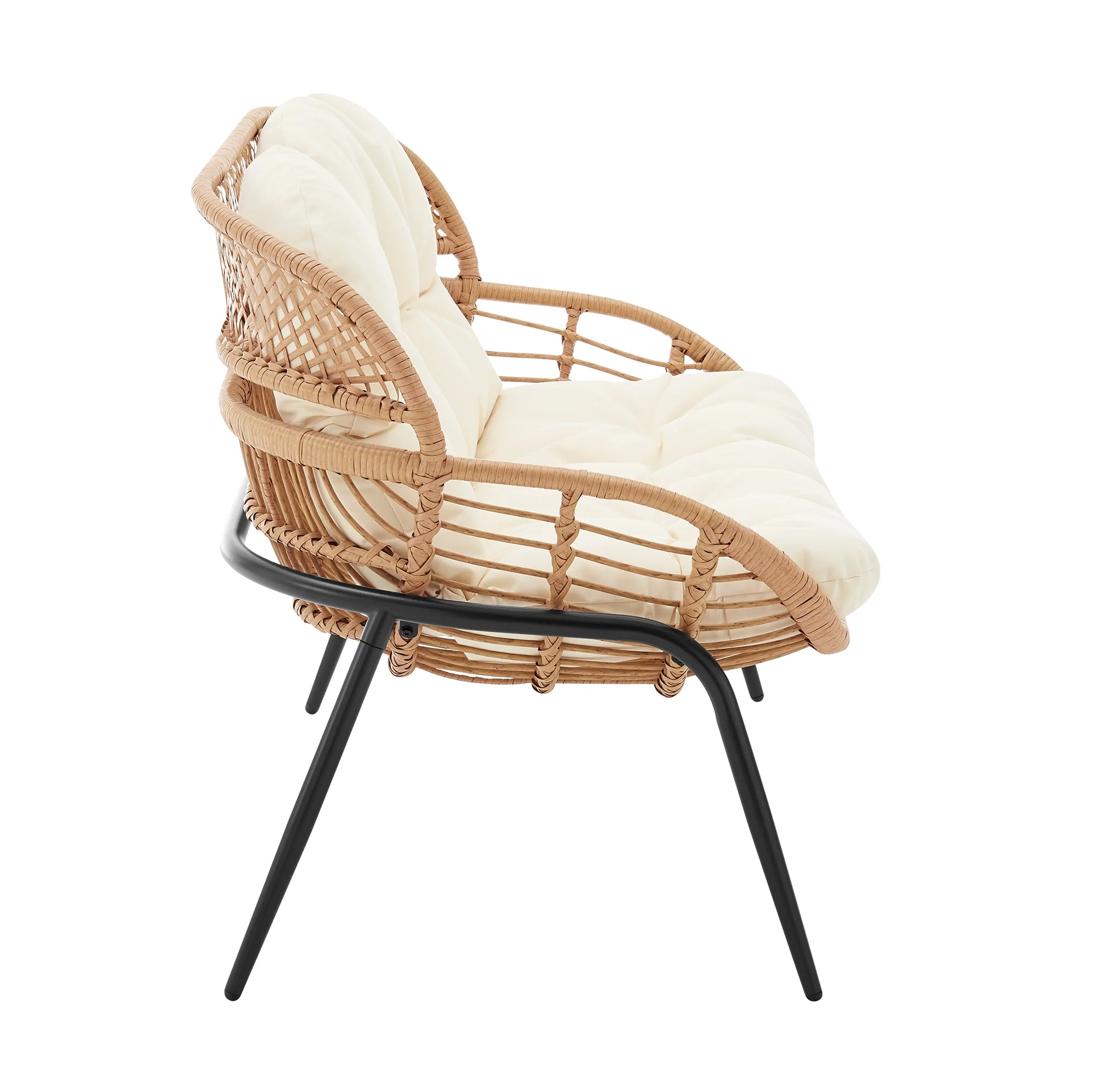 Pine 4-Piece Patio Conversation Set in Cream - Image 12