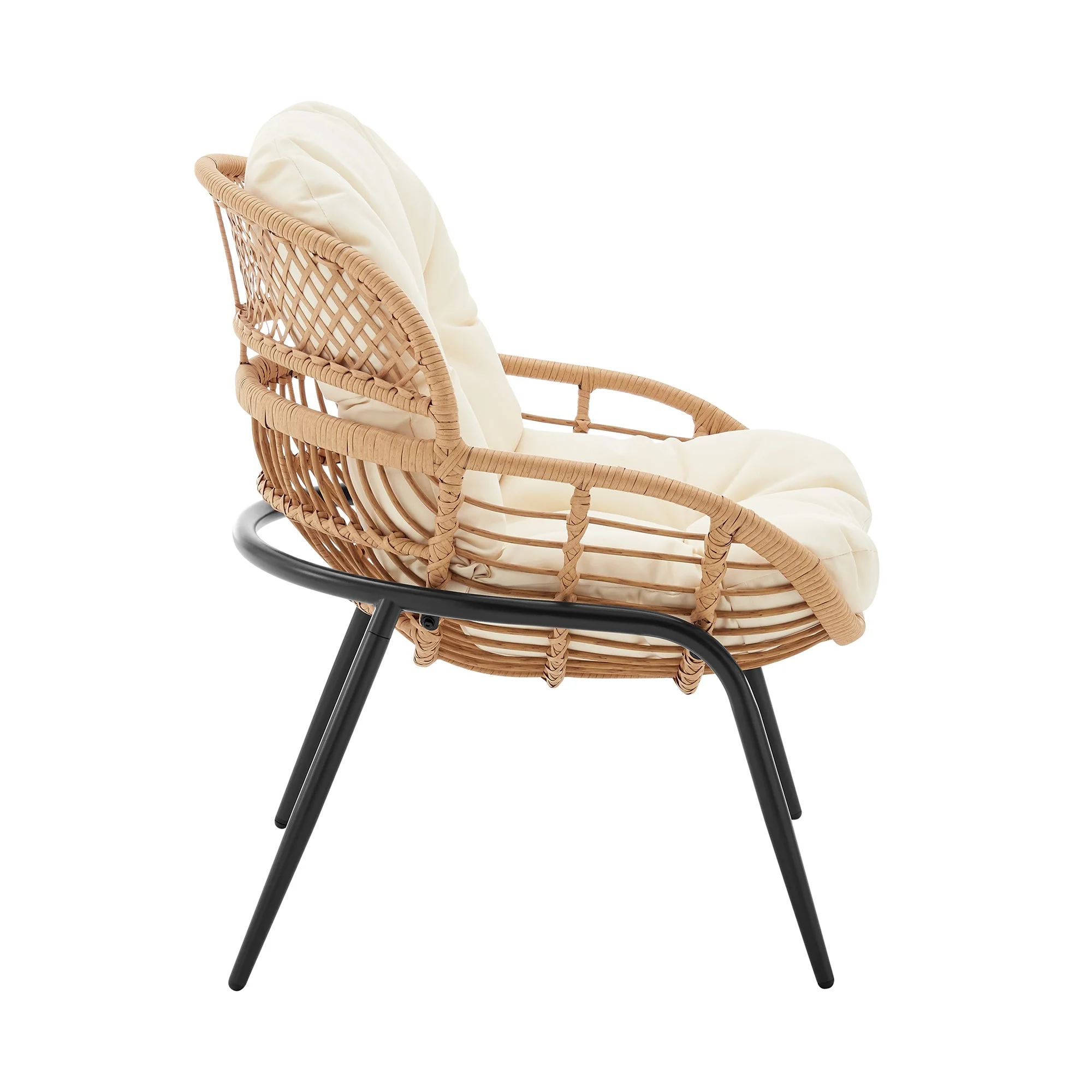 Pine 4-Piece Patio Conversation Set in Cream - Image 16