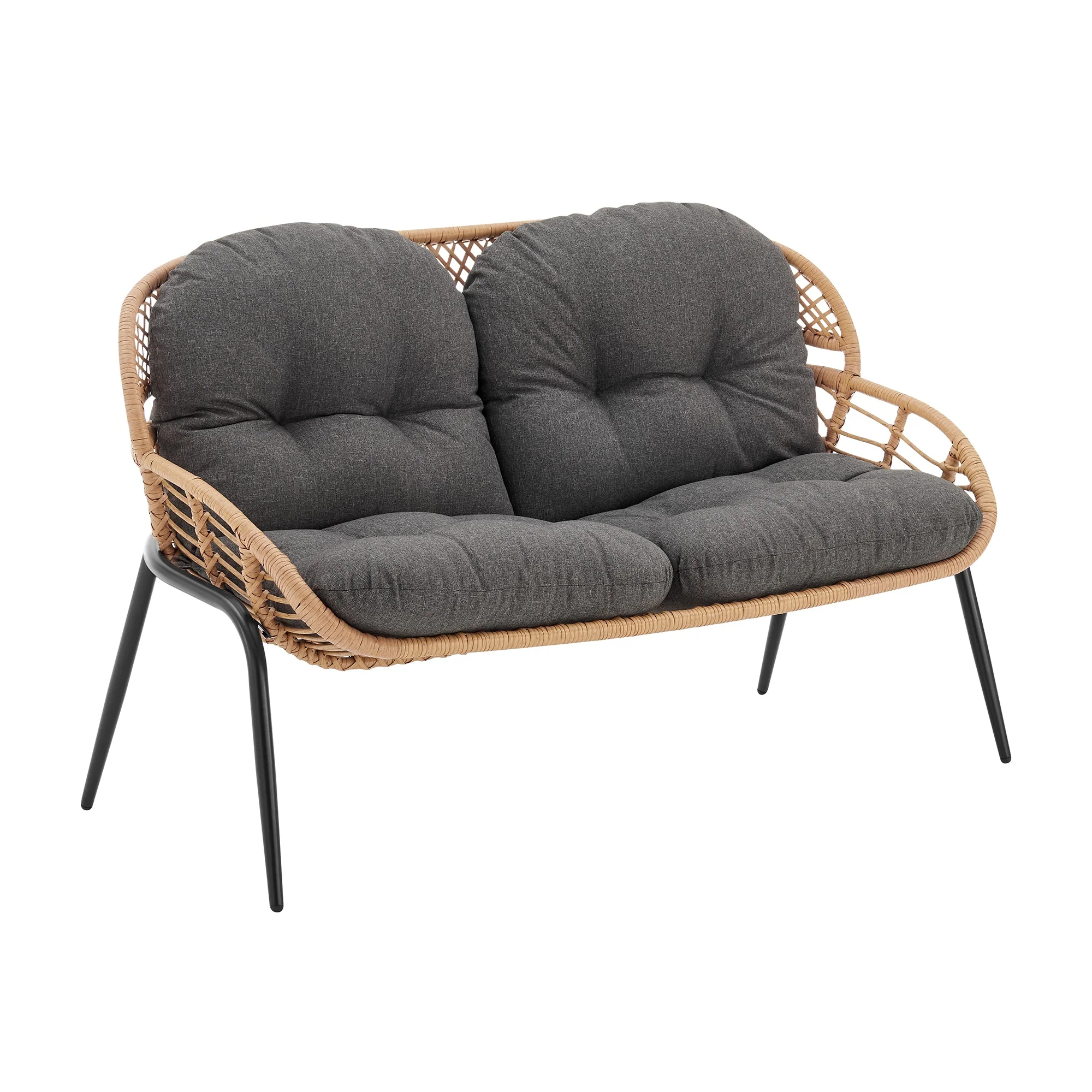Pine 4-Piece Patio Conversation Set in Grey - Image 11