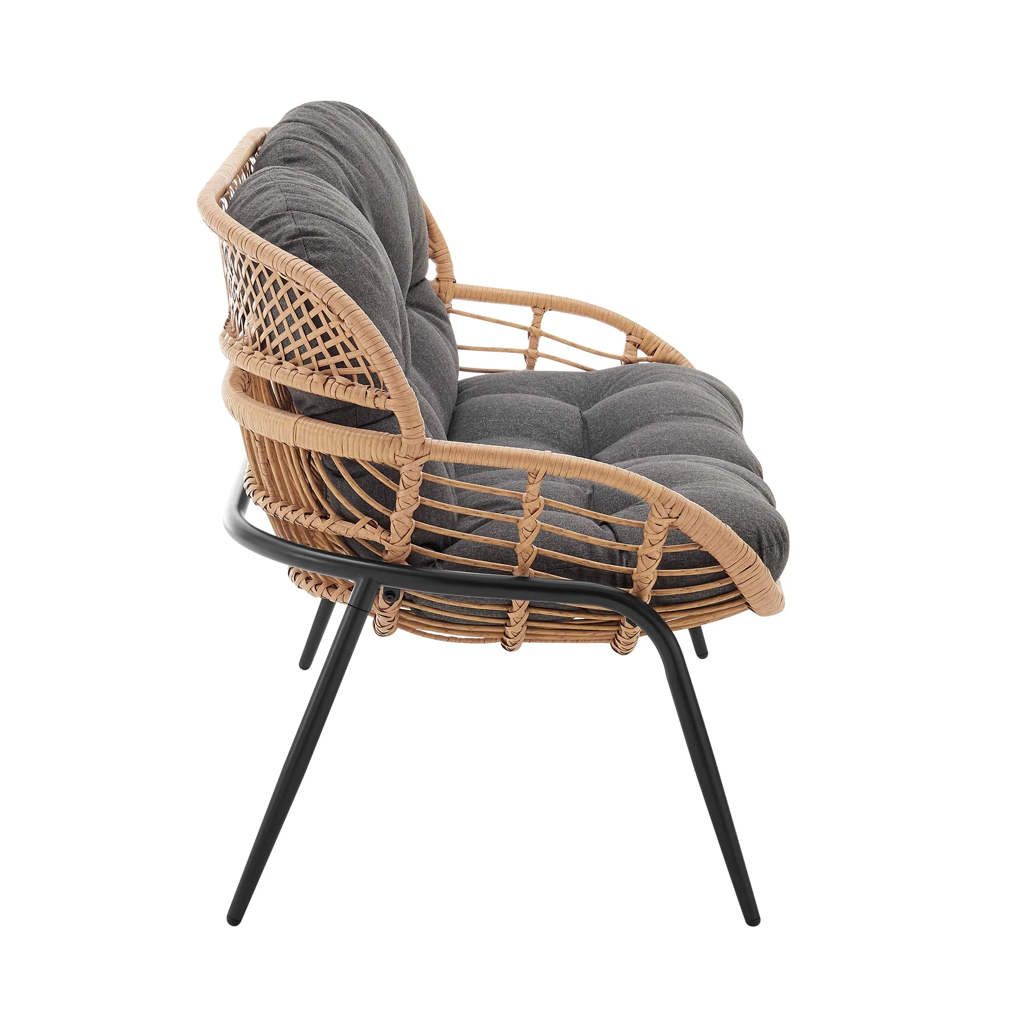 Pine 4-Piece Patio Conversation Set in Grey - Image 12
