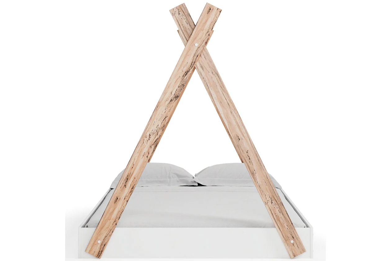 Piperton Two-tone Brown/White Full Tent Bed - Image 4
