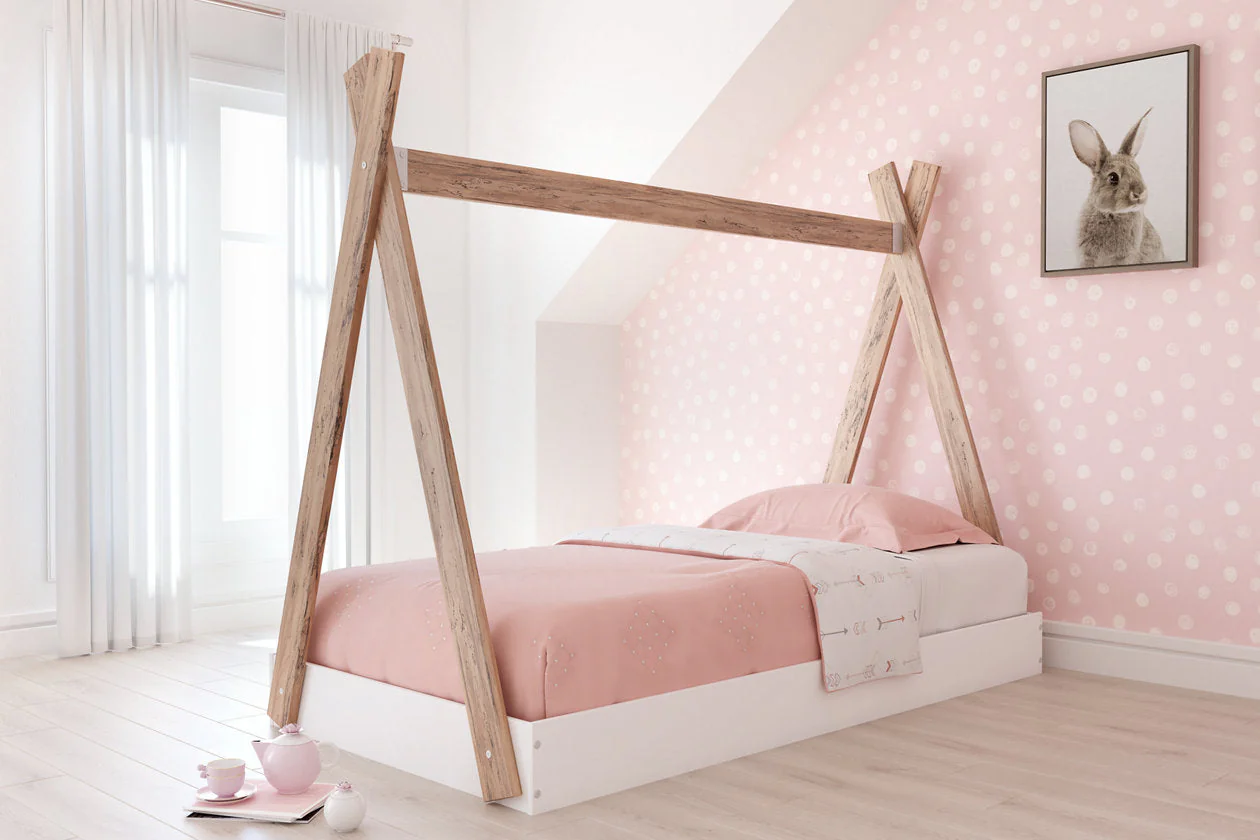 Piperton Two-tone Brown/White Twin Tent Bed - Image 2