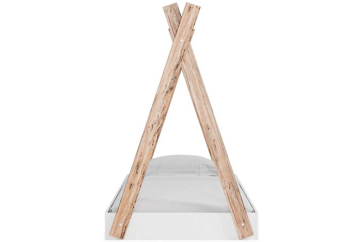 Piperton Two-tone Brown/White Twin Tent Bed - Image 4