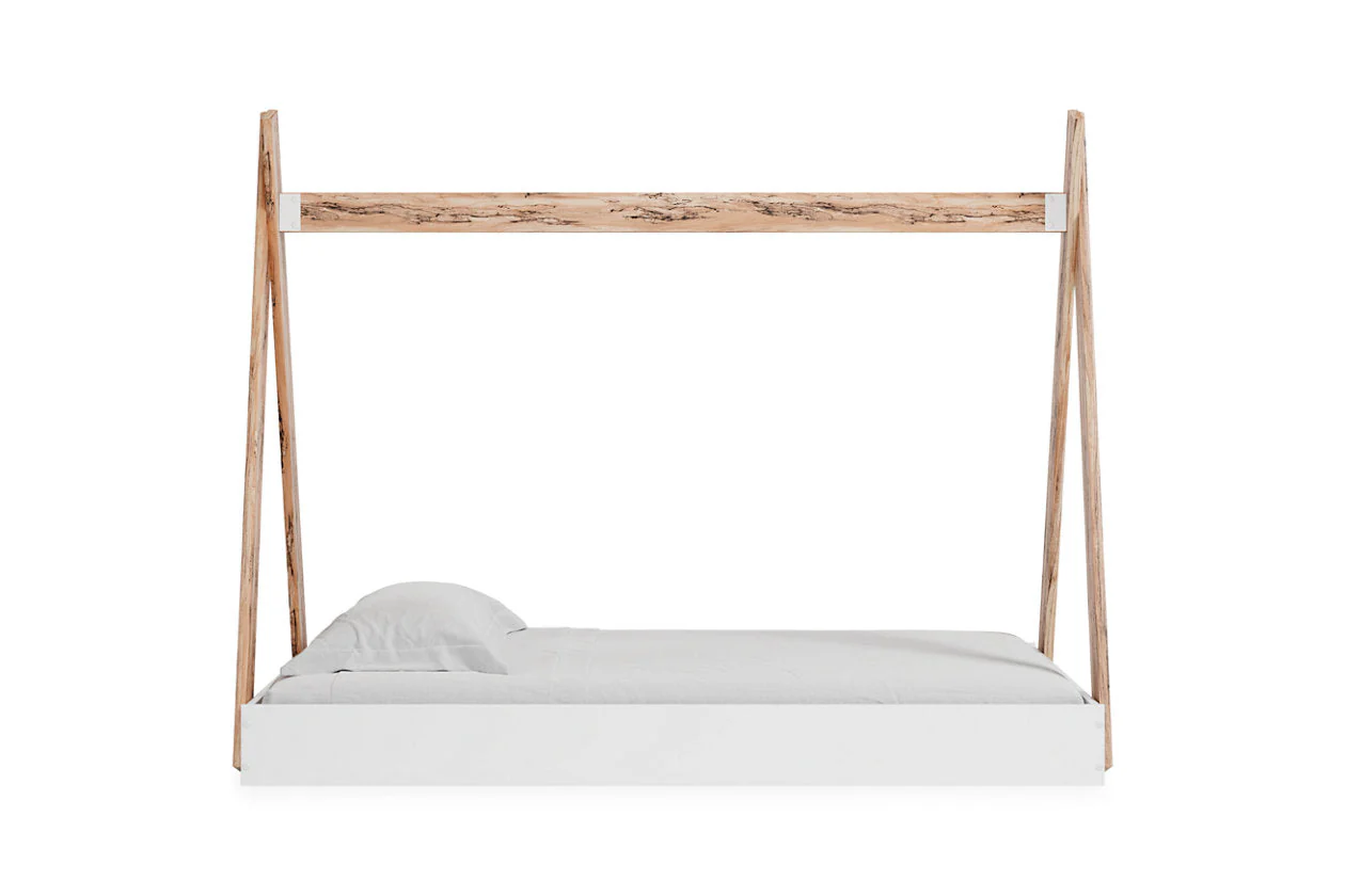 Piperton Two-tone Brown/White Twin Tent Bed - Image 6