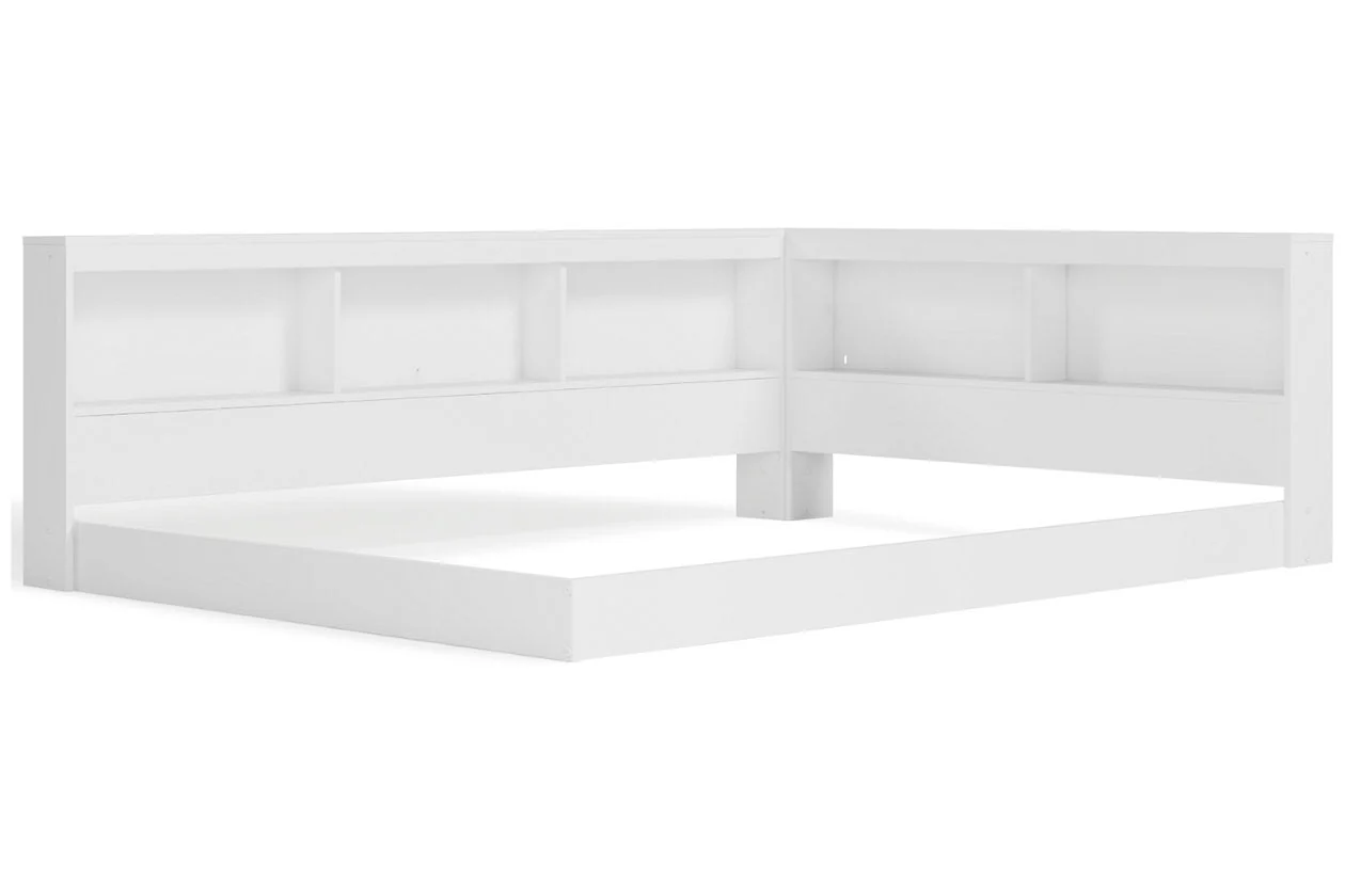 Piperton White Full Bookcase Corner Storage Bed - Image 3