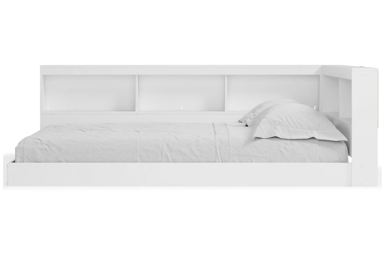 Piperton White Full Bookcase Corner Storage Bed - Image 4