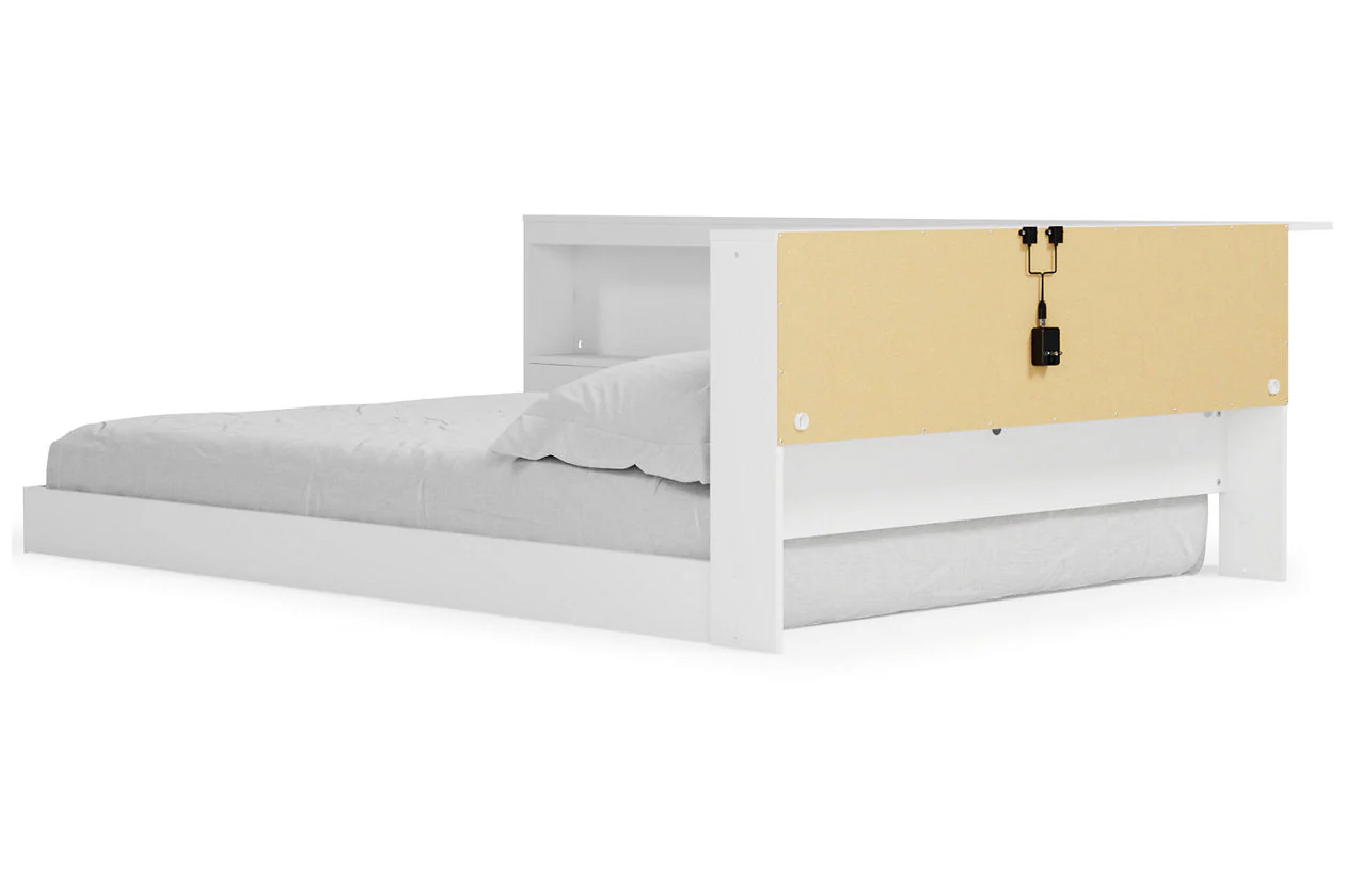 Piperton White Full Bookcase Corner Storage Bed - Image 6