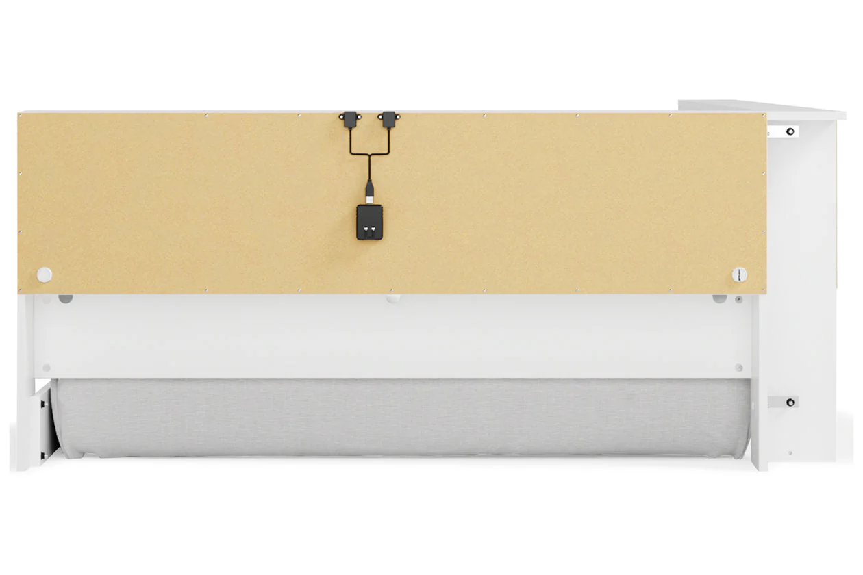 Piperton White Full Bookcase Corner Storage Bed - Image 7