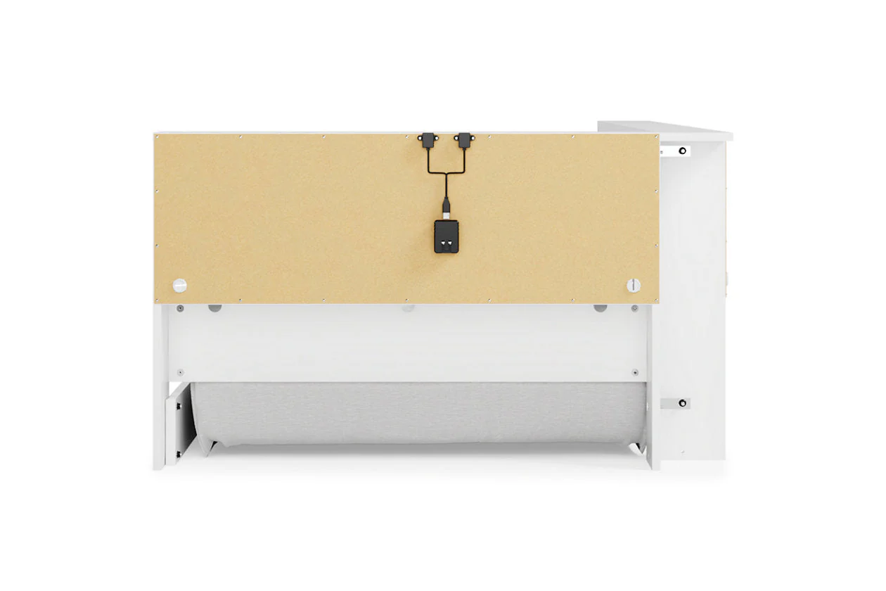 Piperton White Twin Bookcase Corner Storage Bed - Image 7