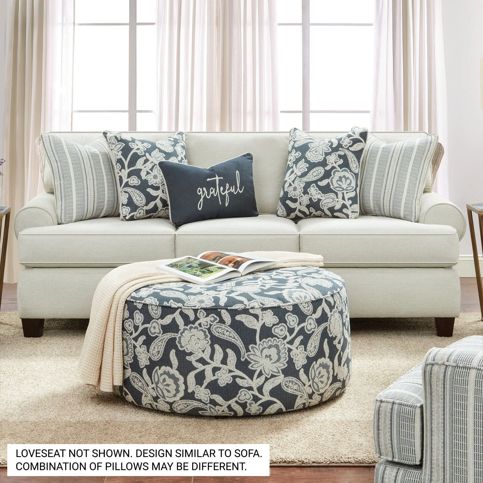 Porthcawl Ivory Sofa & Loveseat - Image 2