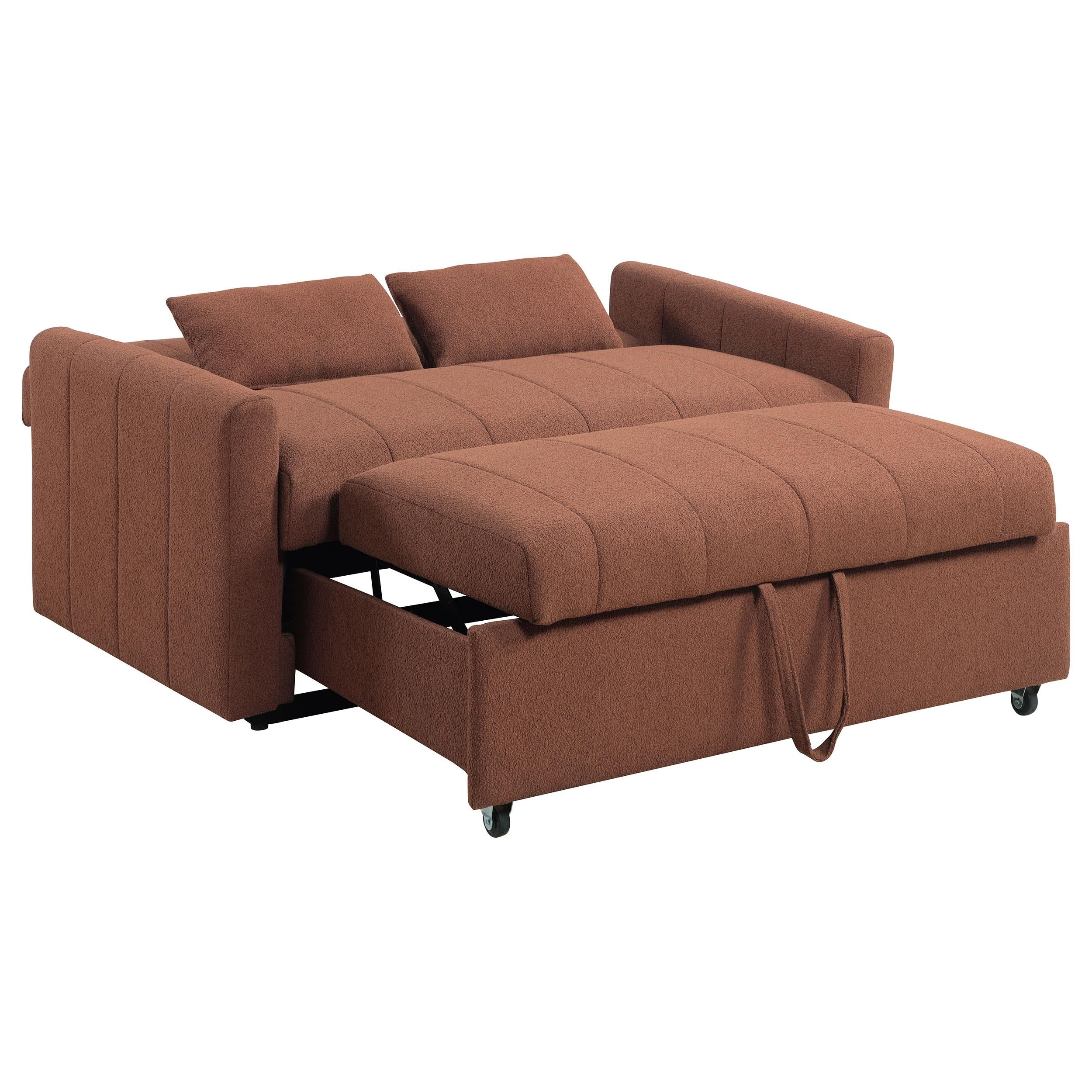 Portland Boucle Upholstered Sleeper Sofa Bed Copper - Image 5