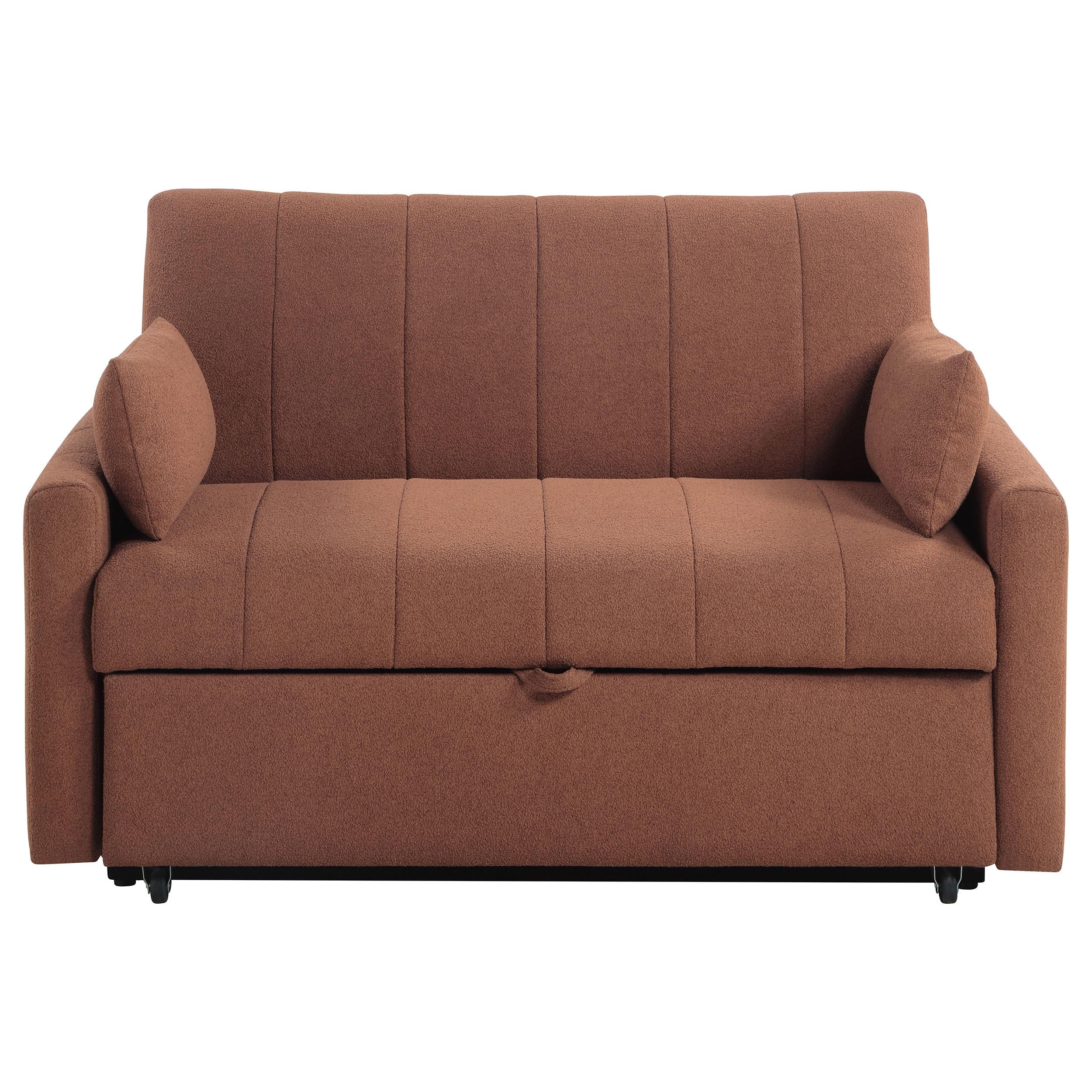 Portland Boucle Upholstered Sleeper Sofa Bed Copper - Image 6
