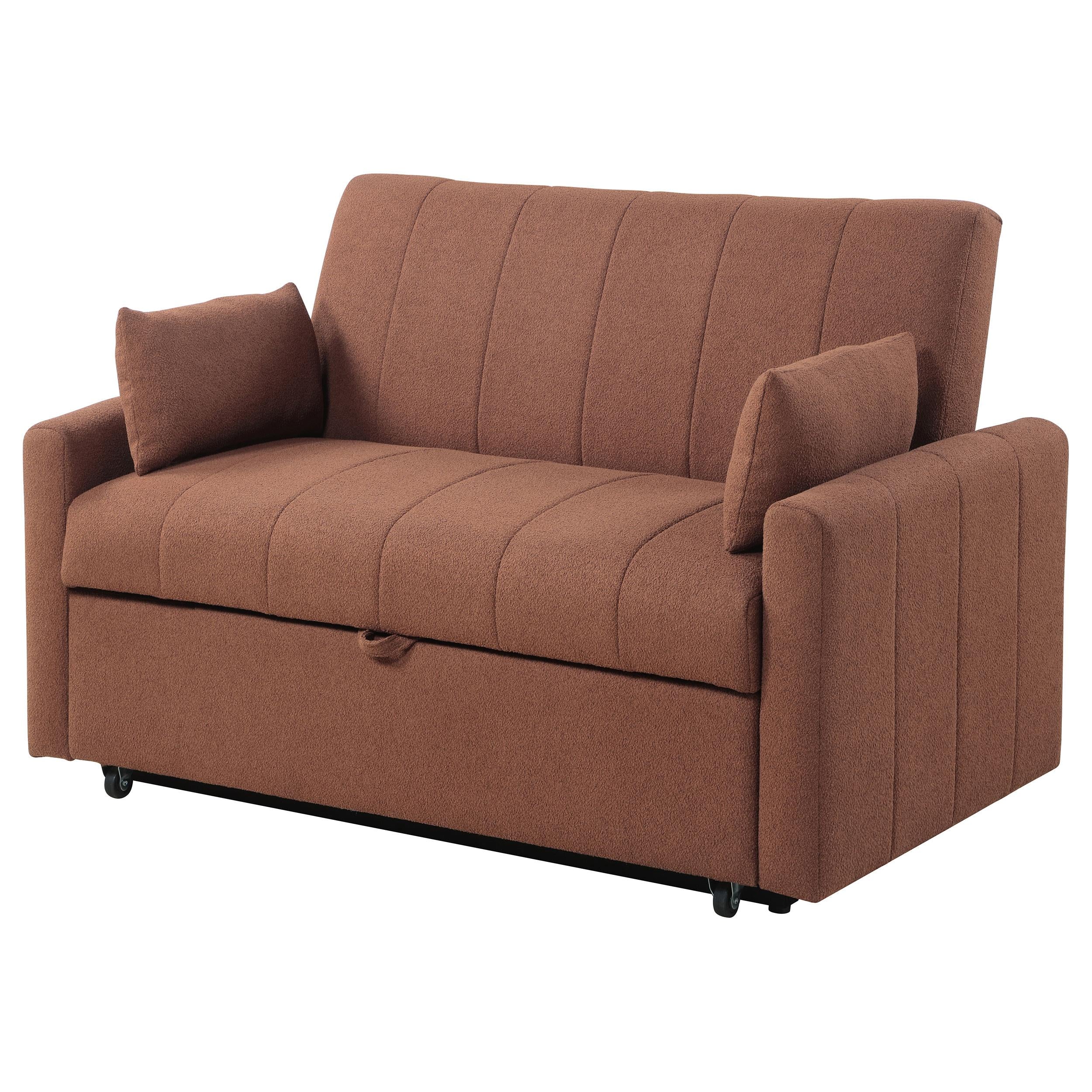 Portland Boucle Upholstered Sleeper Sofa Bed Copper - Image 7