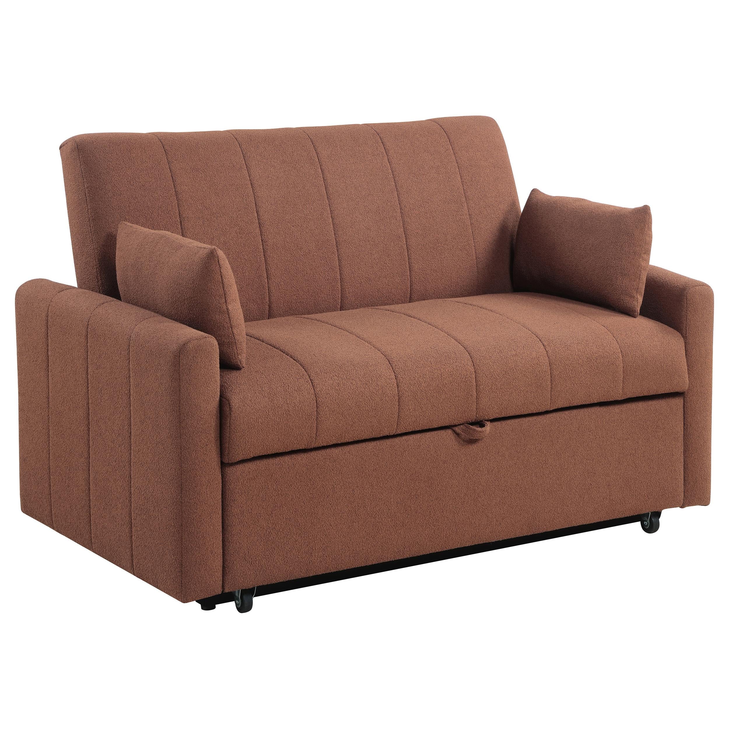 Portland Boucle Upholstered Sleeper Sofa Bed Copper - Image 8