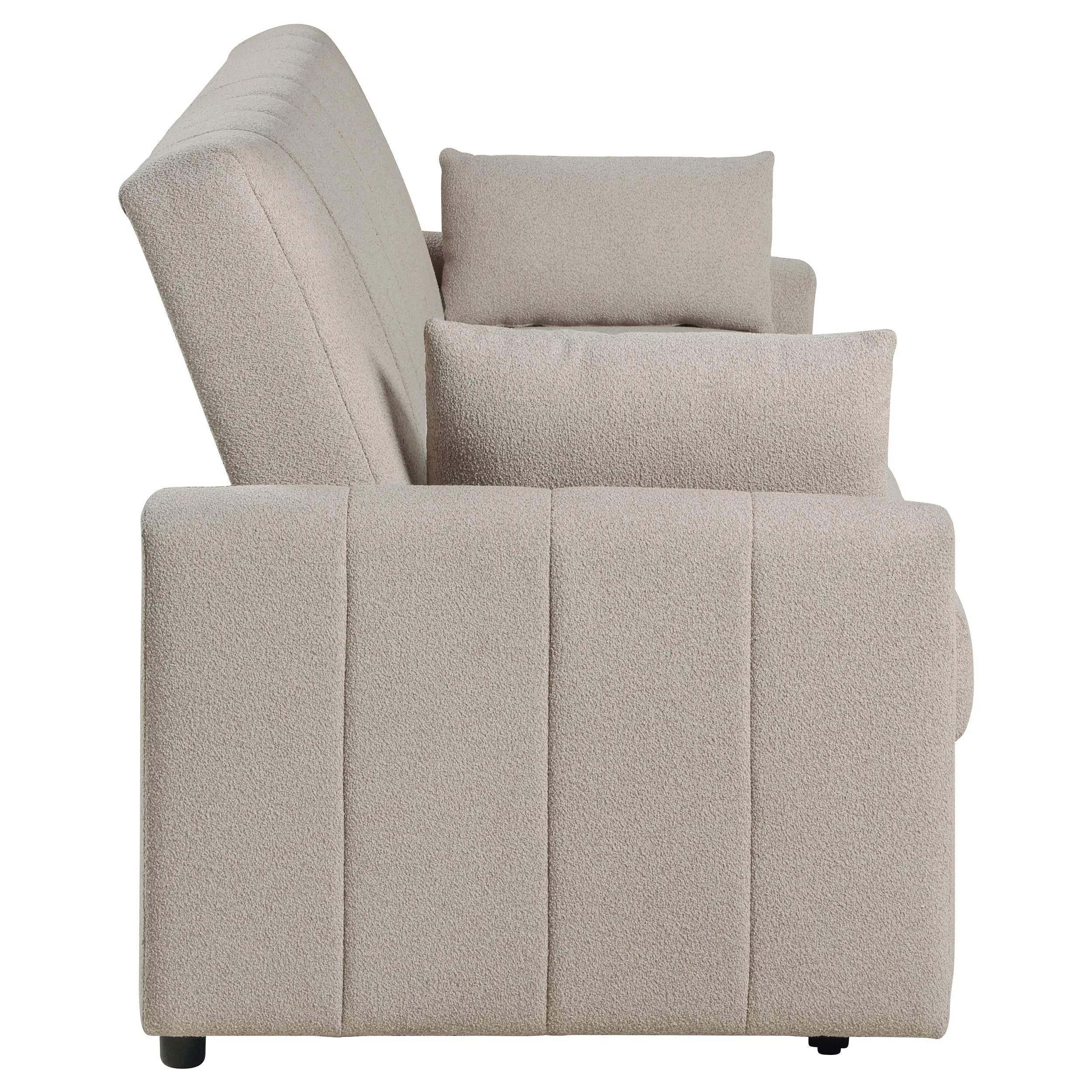 Portland Boucle Upholstered Sleeper Sofa Bed Latte - Image 12
