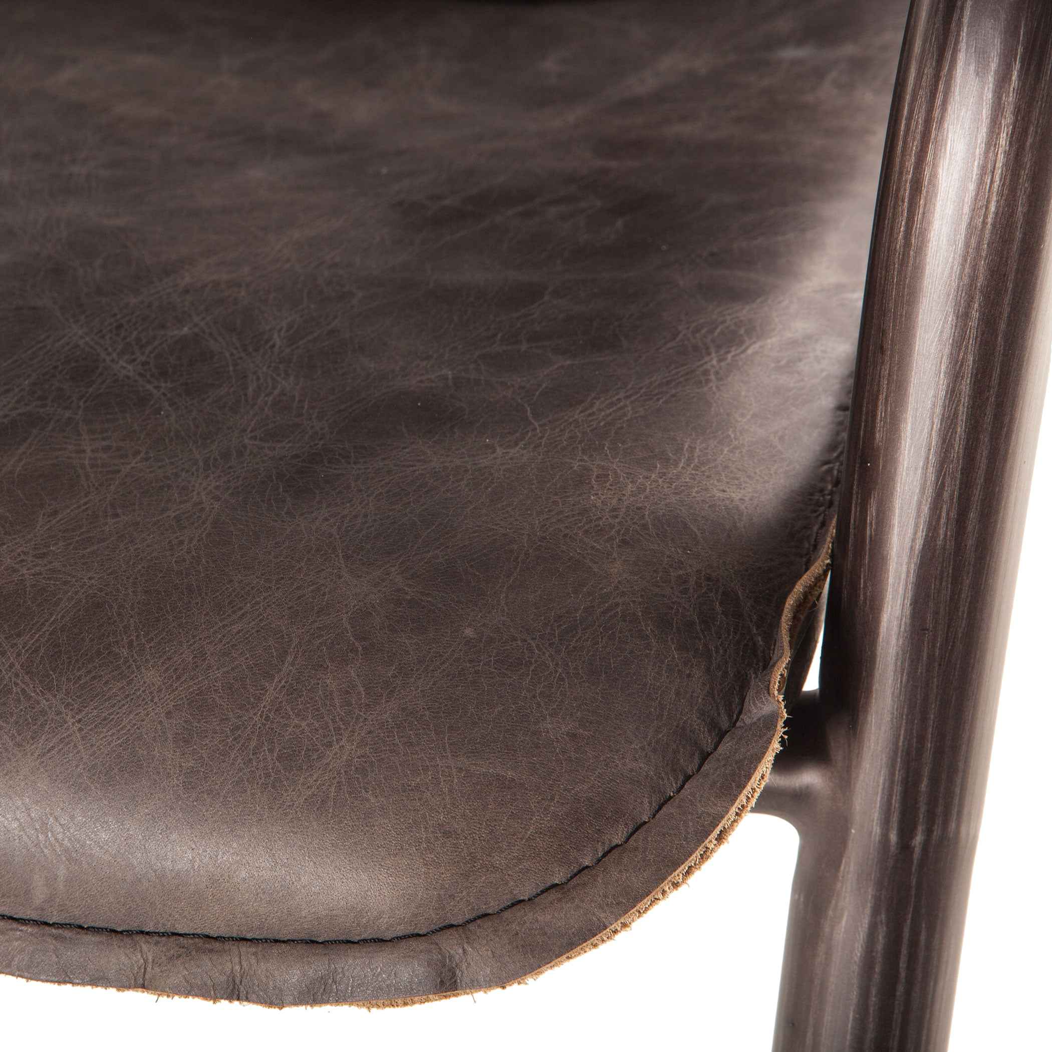 Portofino 22" Bar Chair in Antique Ebony Leather - Image 3