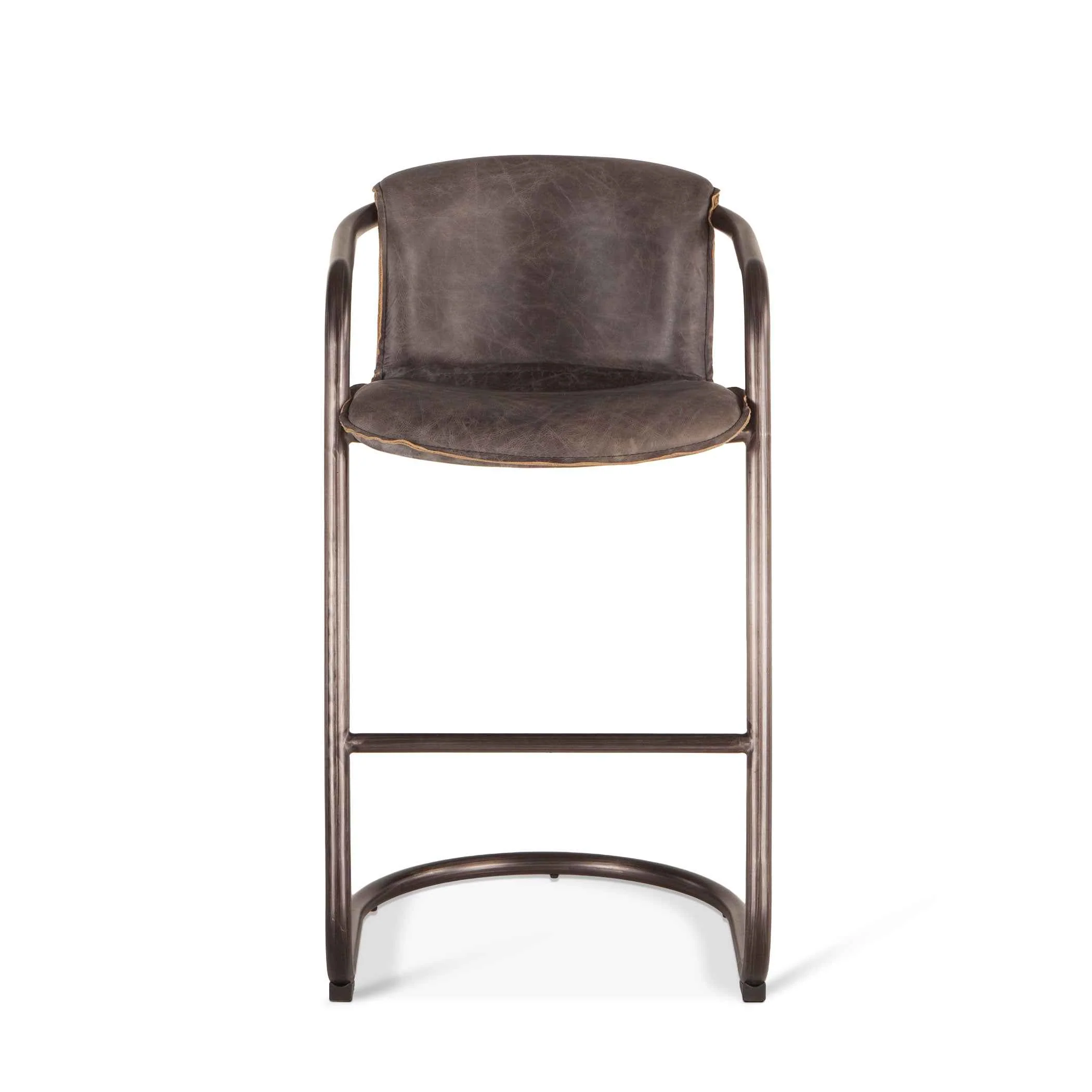 Portofino 22" Bar Chair in Antique Ebony Leather - Image 5