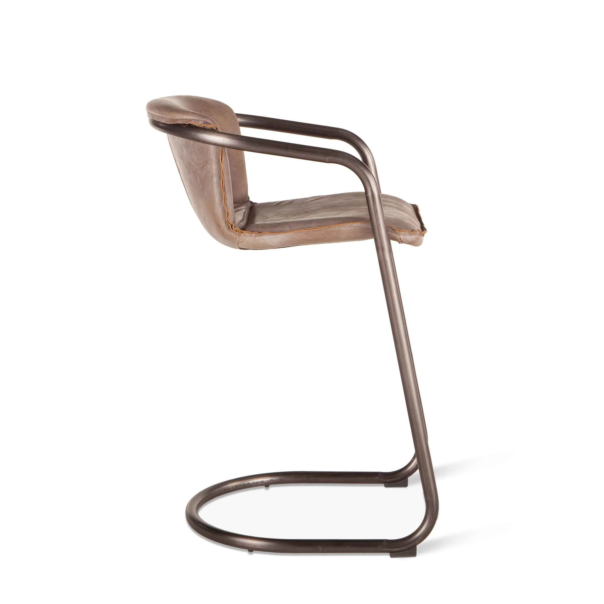 Portofino 22" Bar Chair in Jet Brown Leather - Image 4