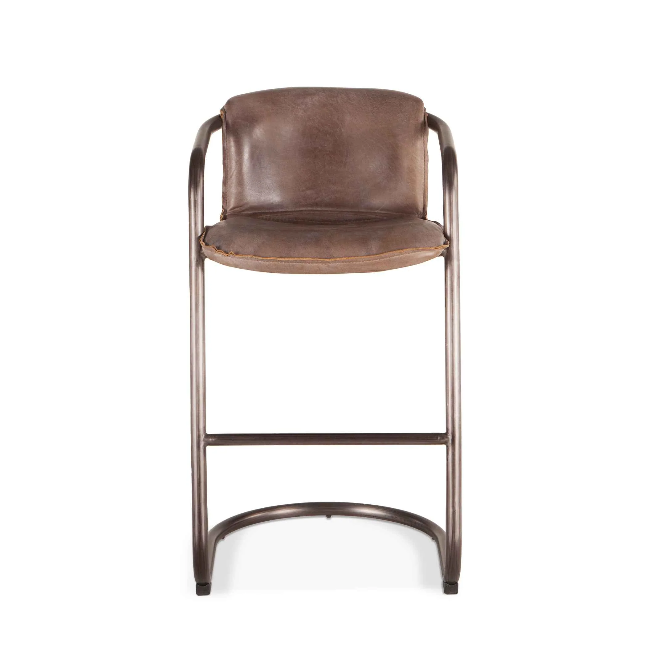 Portofino 22" Bar Chair in Jet Brown Leather - Image 5