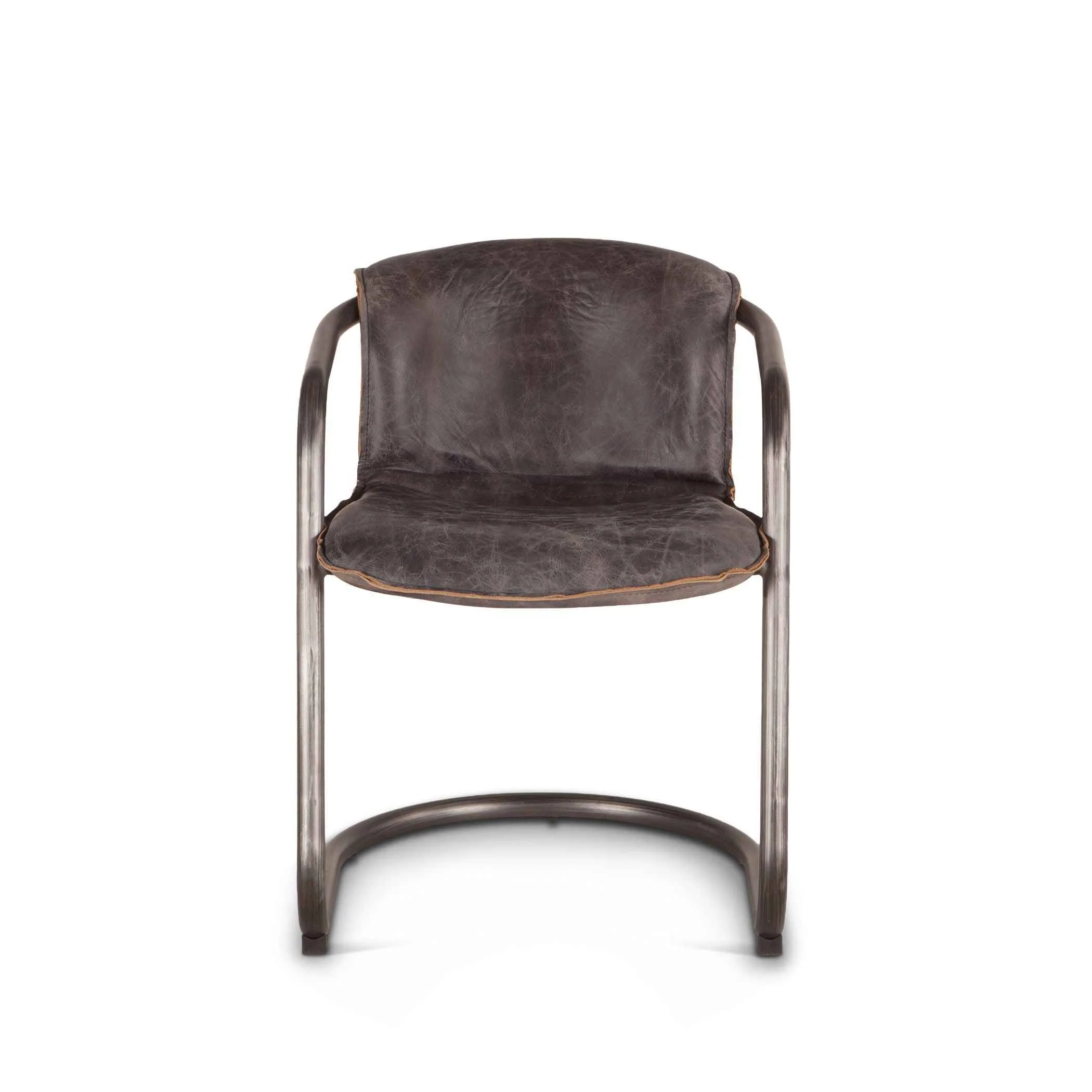 Portofino 22" Dining Chair in Antique Ebony Leather, Set of 2 - Image 2