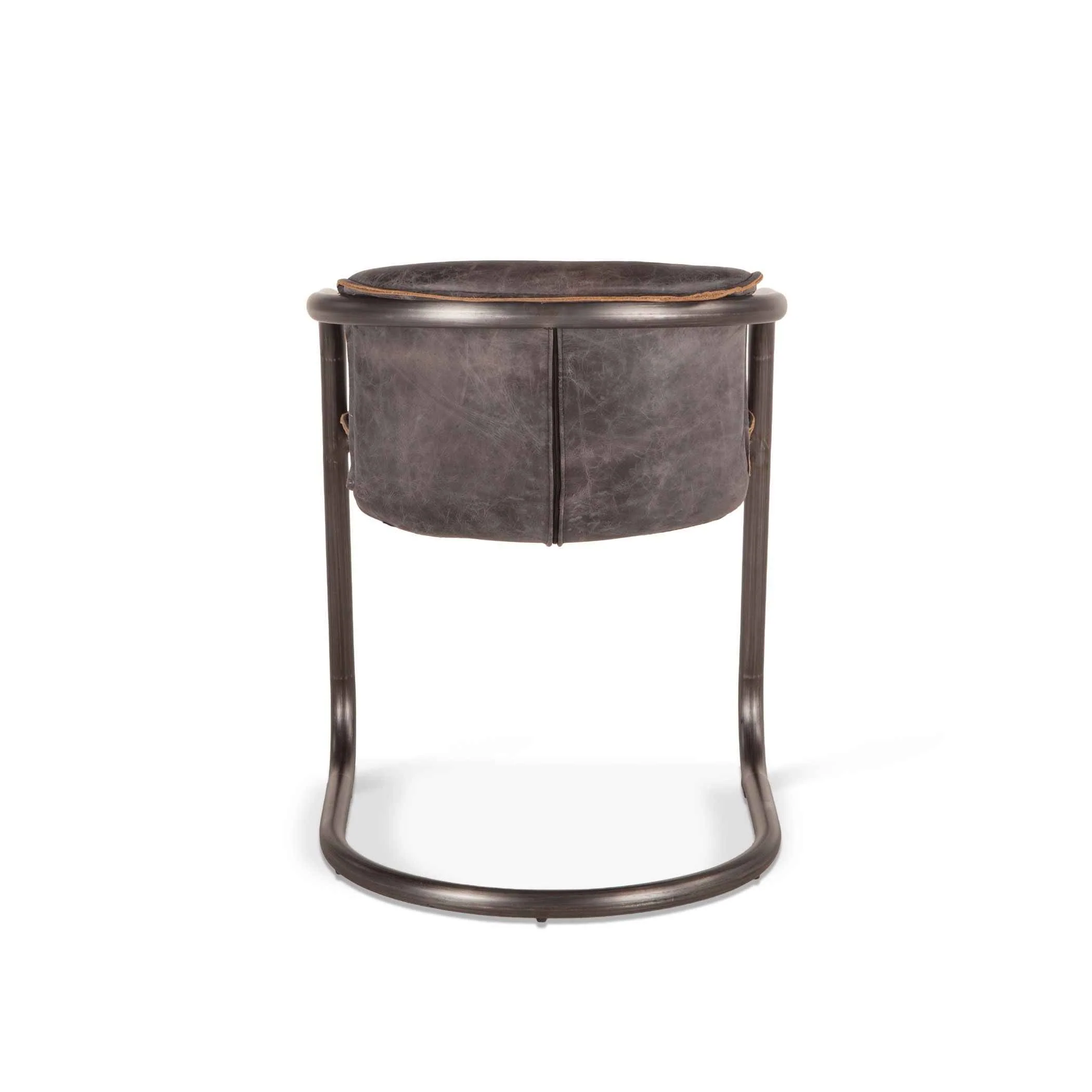 Portofino 22" Dining Chair in Antique Ebony Leather, Set of 2 - Image 4