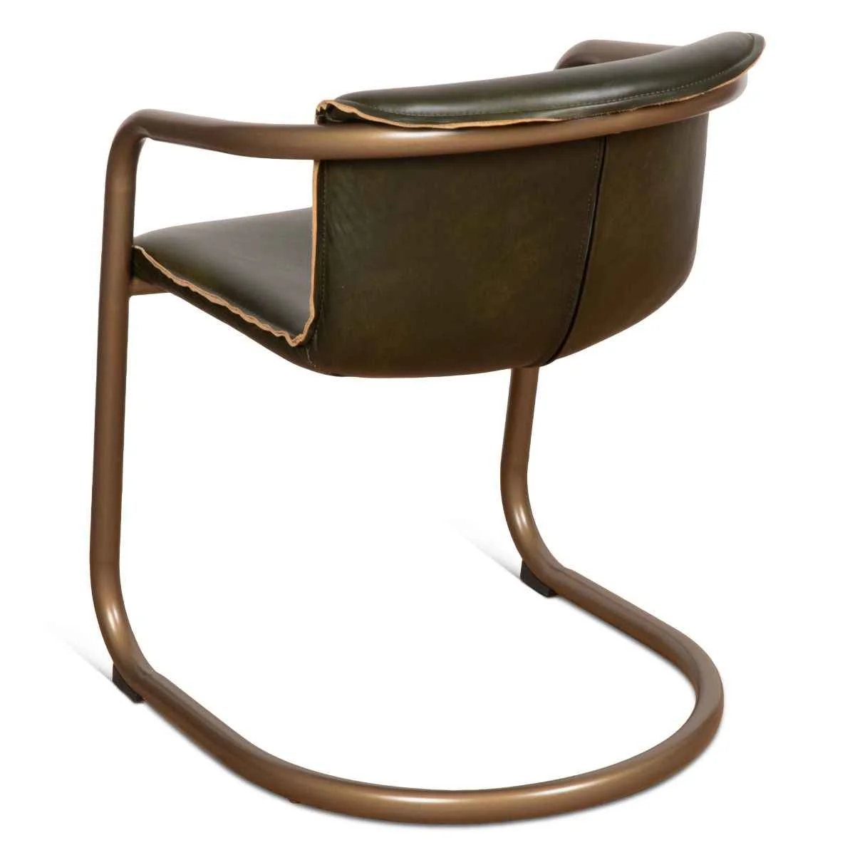 Portofino 22" Dining Chair in Emerald Green Leather, Set of 2 - Image 3