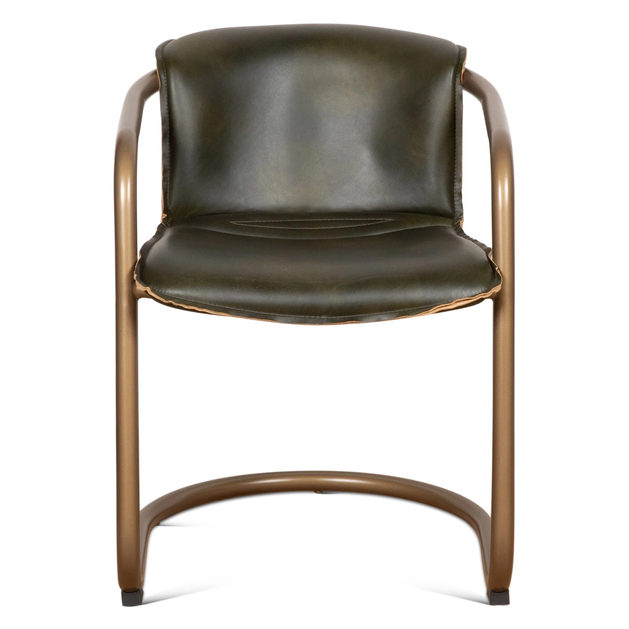 Portofino 22" Dining Chair in Emerald Green Leather, Set of 2 - Image 8