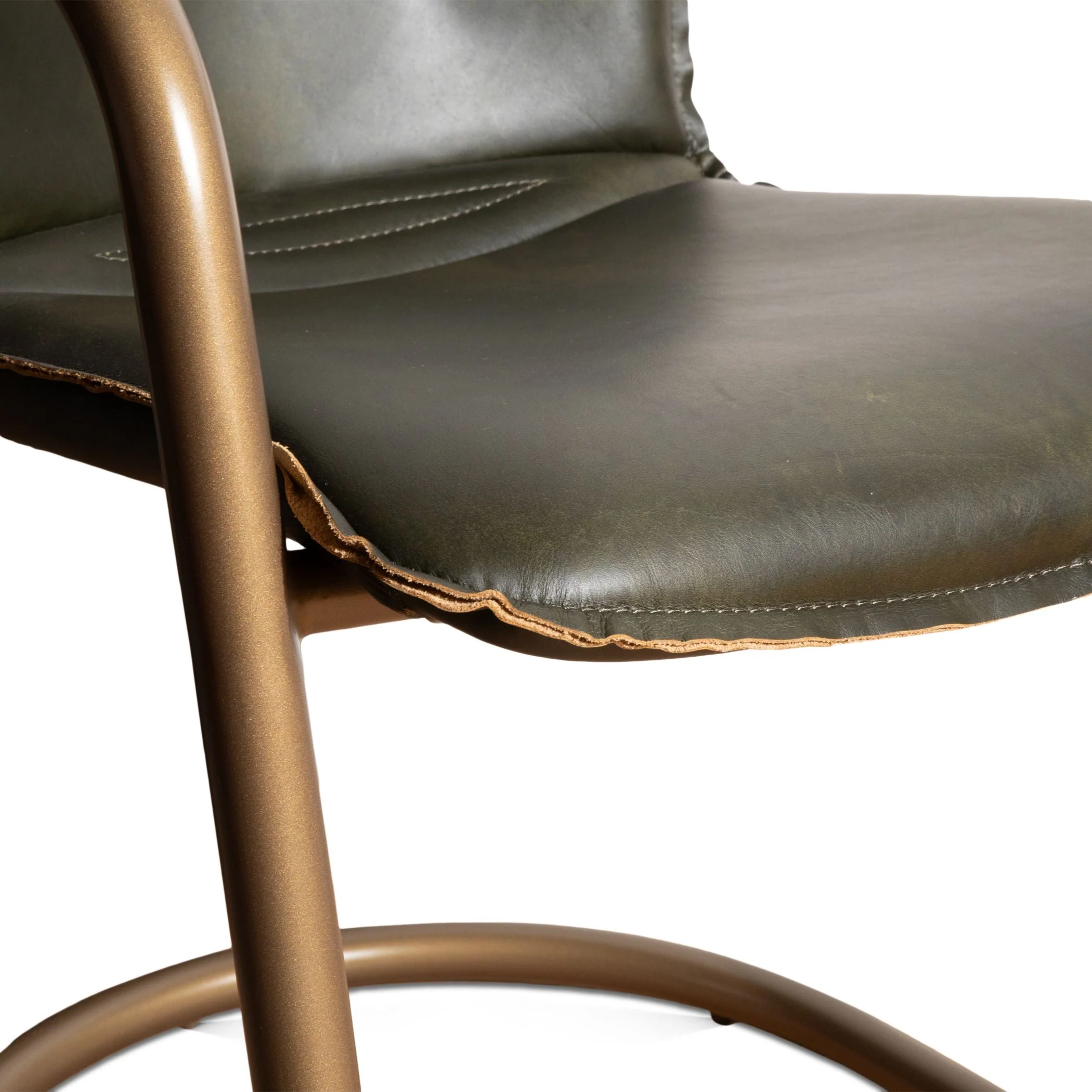 Portofino 22" Dining Chair in Emerald Green Leather, Set of 2 - Image 9
