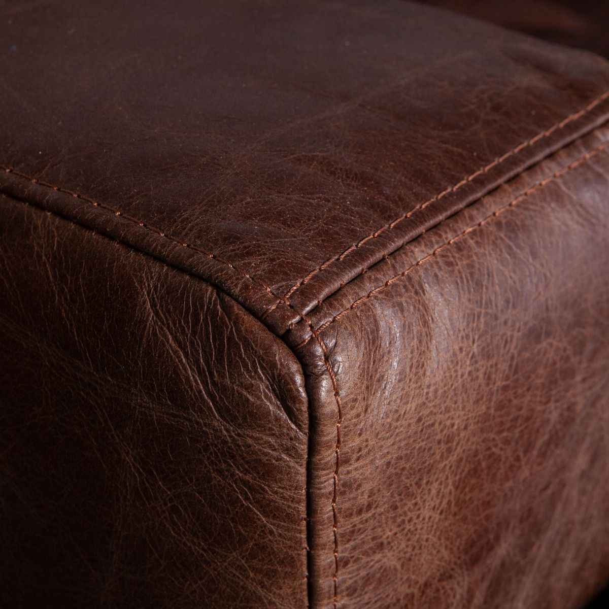 Portofino Industrial 41" Accent Chair in Geisha Brown Leather - Image 7