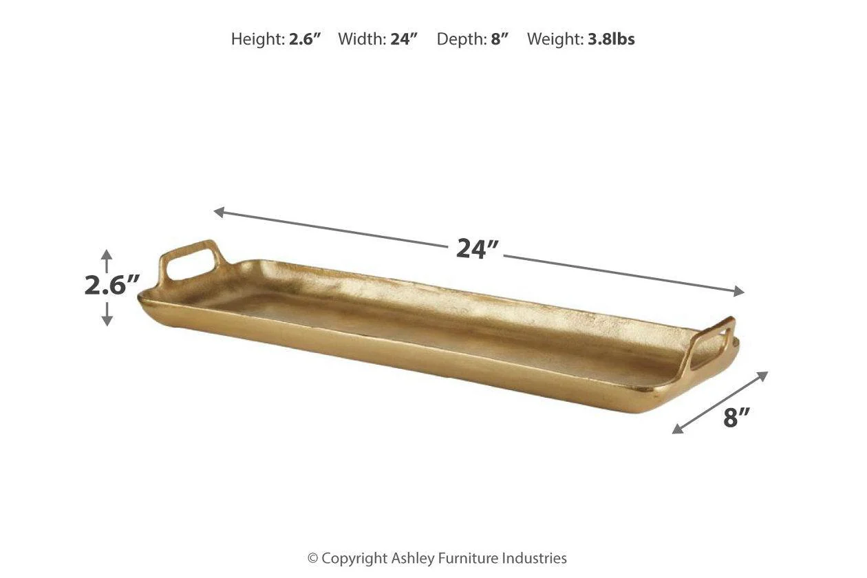 Posy Gold Finish Tray - Image 3