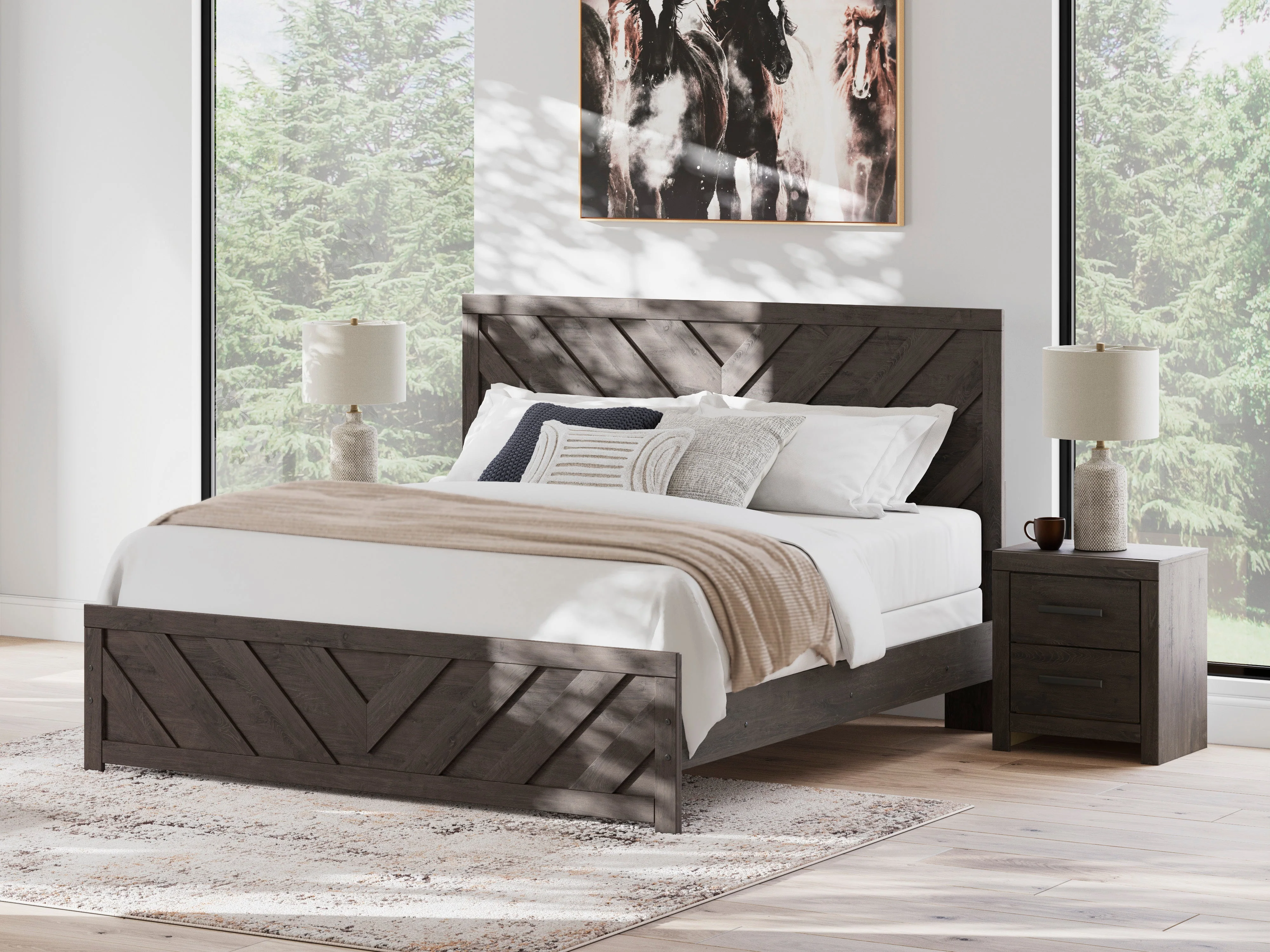 Prendonea Charcoal King Panel Bed - Image 14