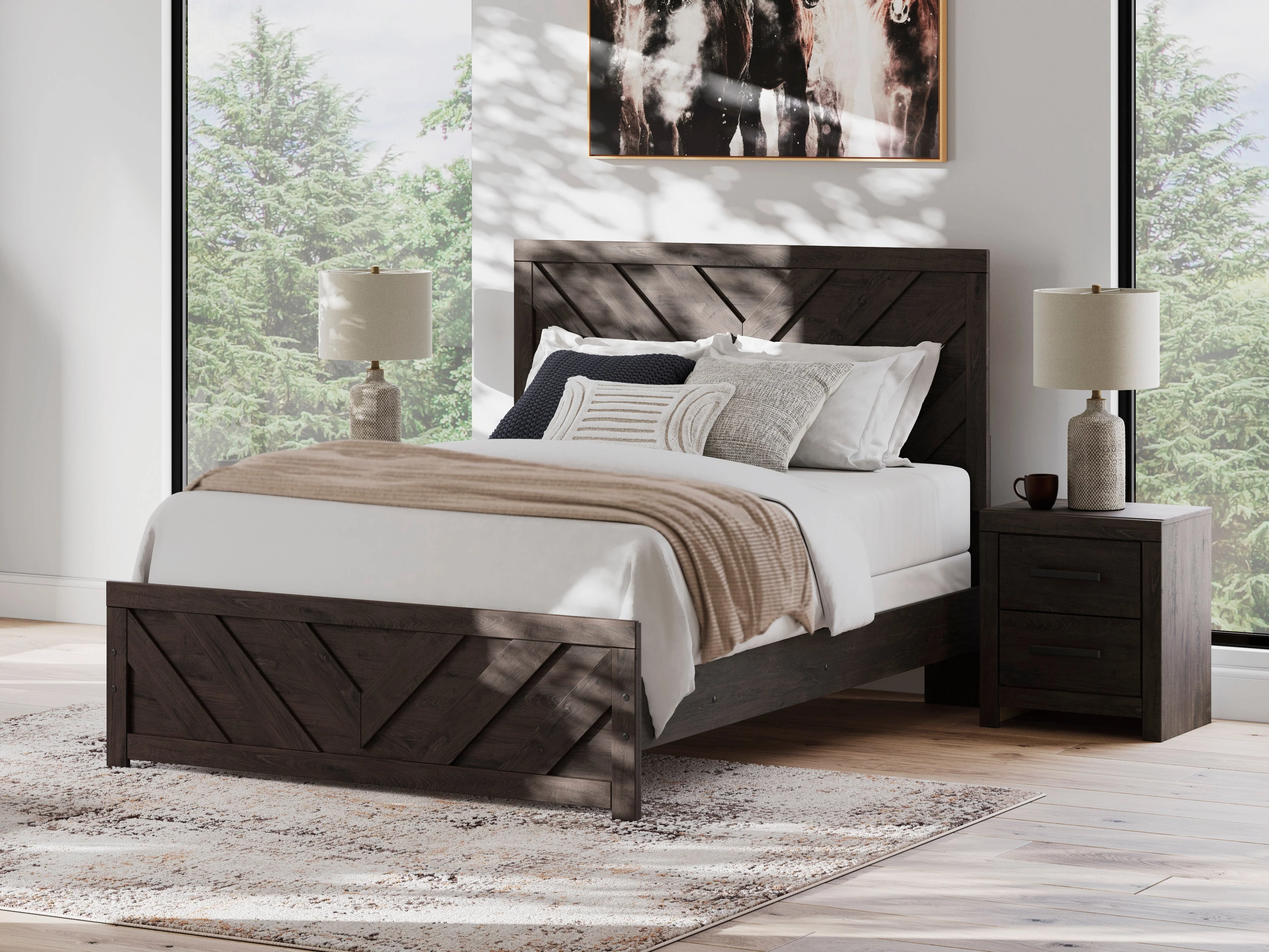 Prendonea Charcoal Queen Panel Bed - Image 7