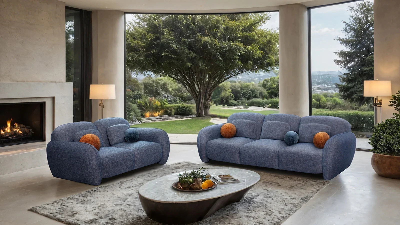 Previti Denim Blue Chair - Image 2