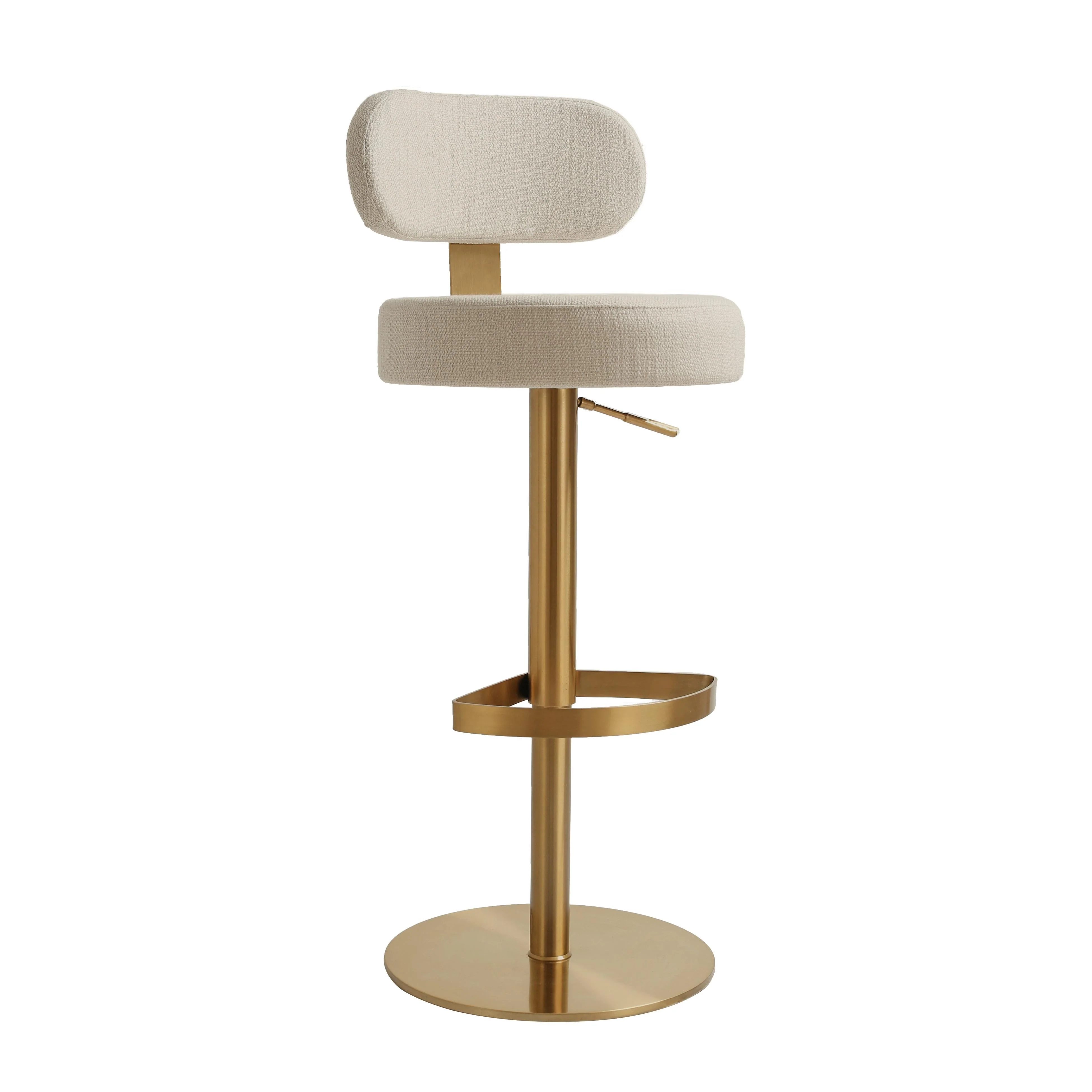 Primrose Cream Textured Performance Fabric Adjustable Stool - Image 10