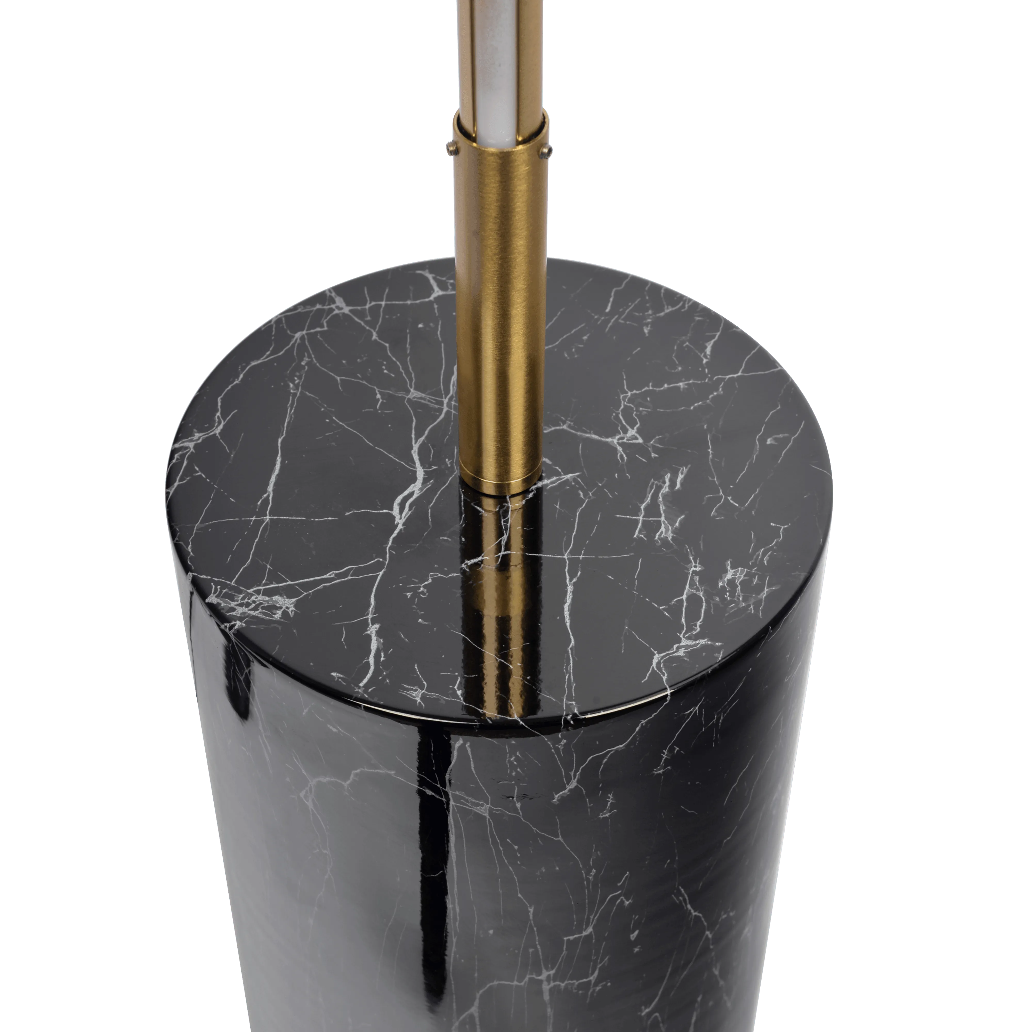 Prism Brassed Gold LED Floor Lamp with On/Off Switch Faux Marble Base - Image 5